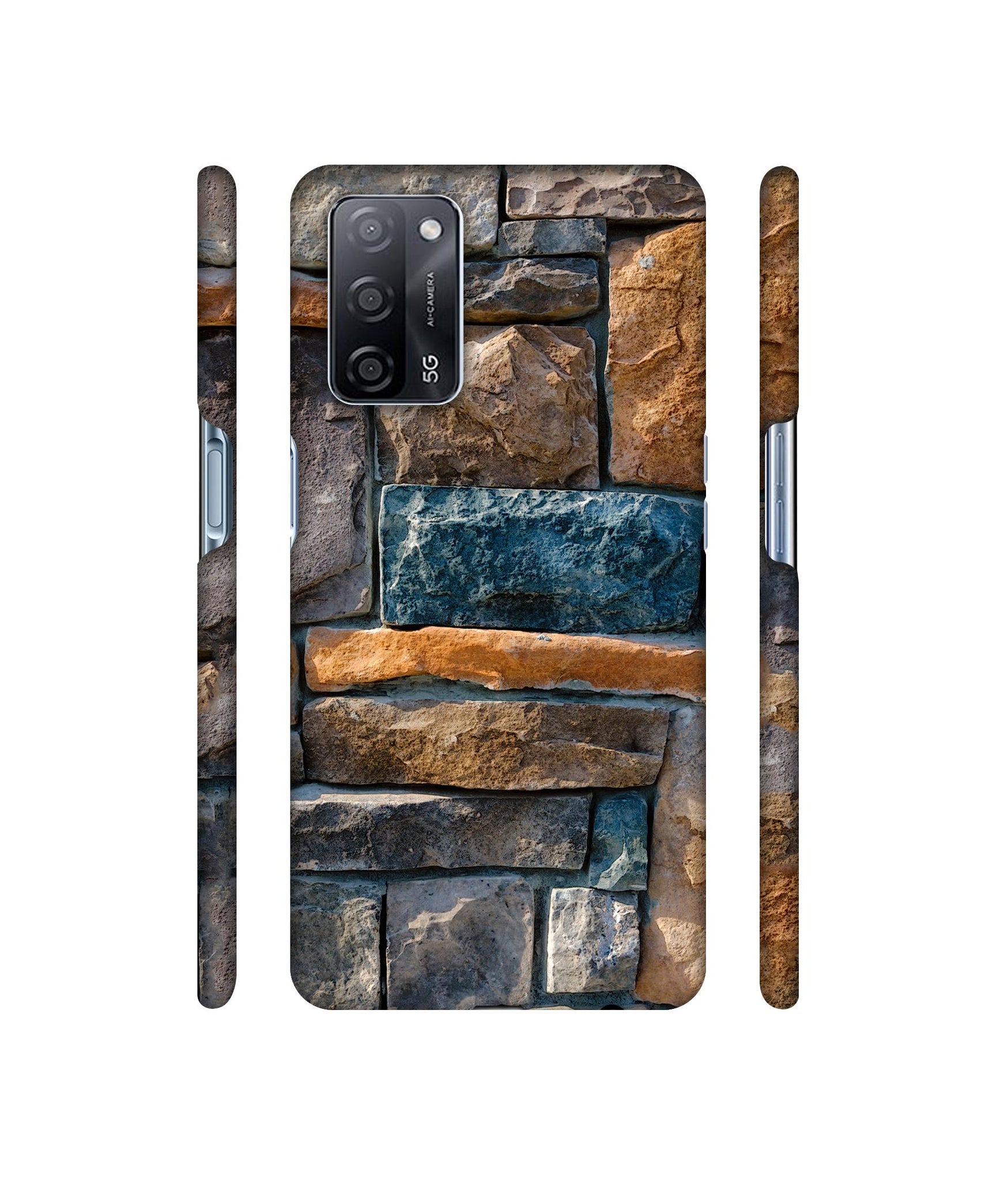 Decorative Stone Cladding Designer Hard Back Cover for Oppo A53s 5G