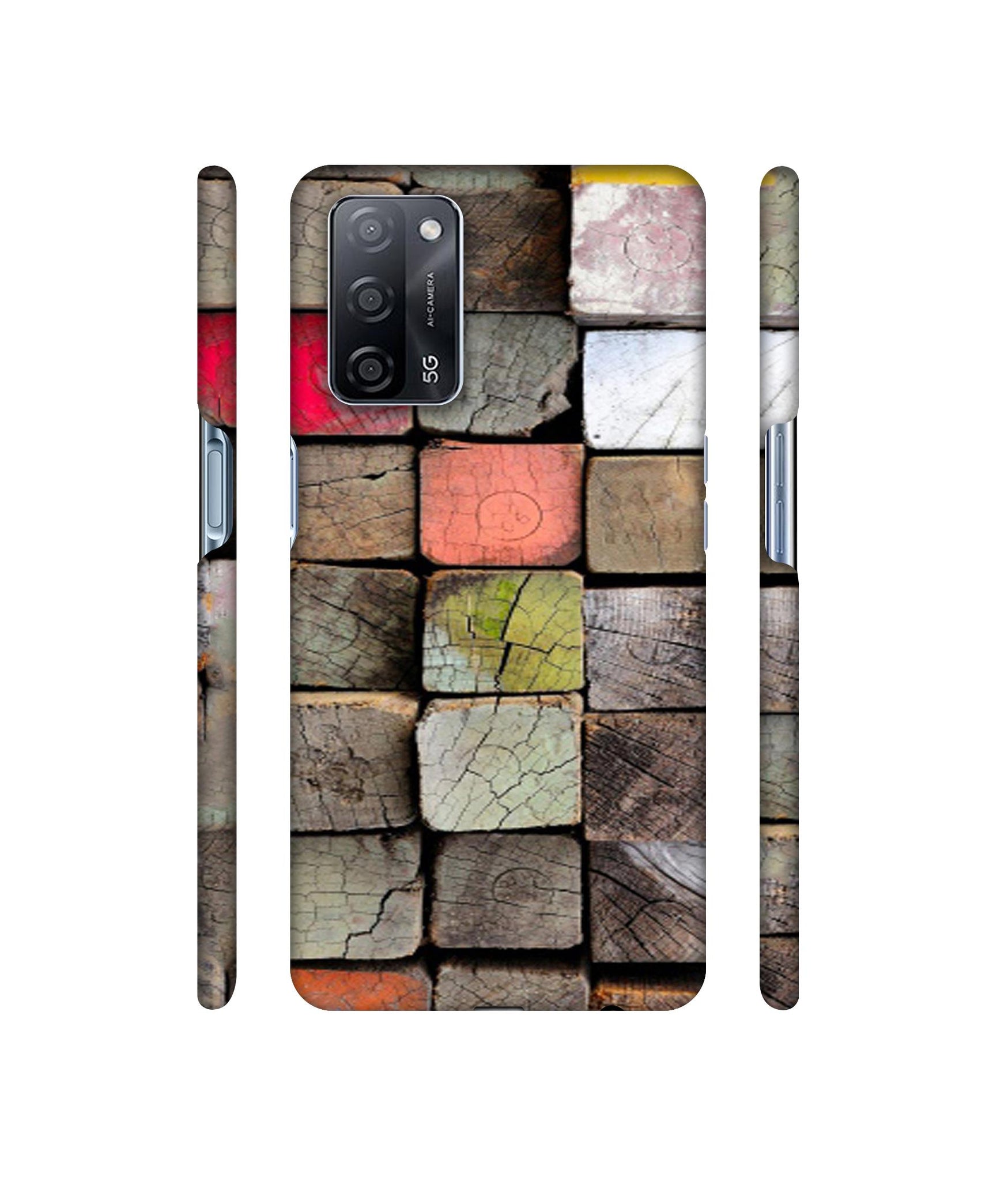 Wood Lumber Paint Designer Hard Back Cover for Oppo A53s 5G
