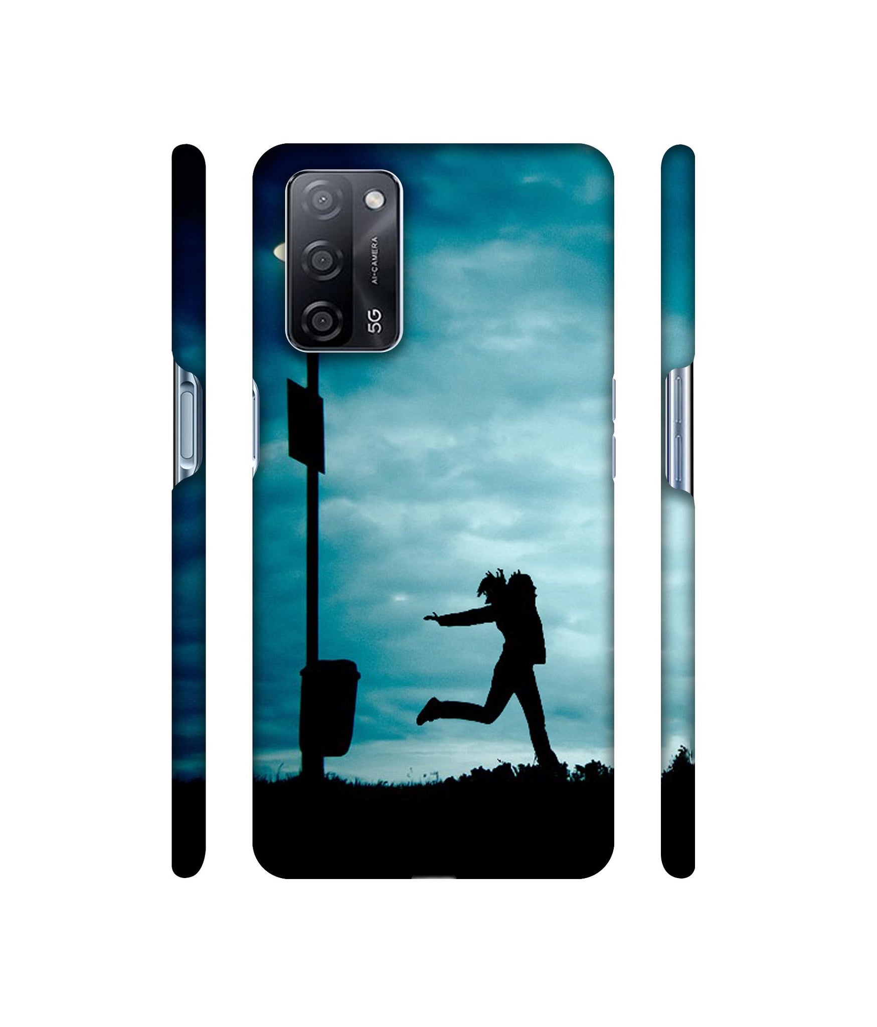 Girl Running At Night Designer Hard Back Cover for Oppo A53s 5G