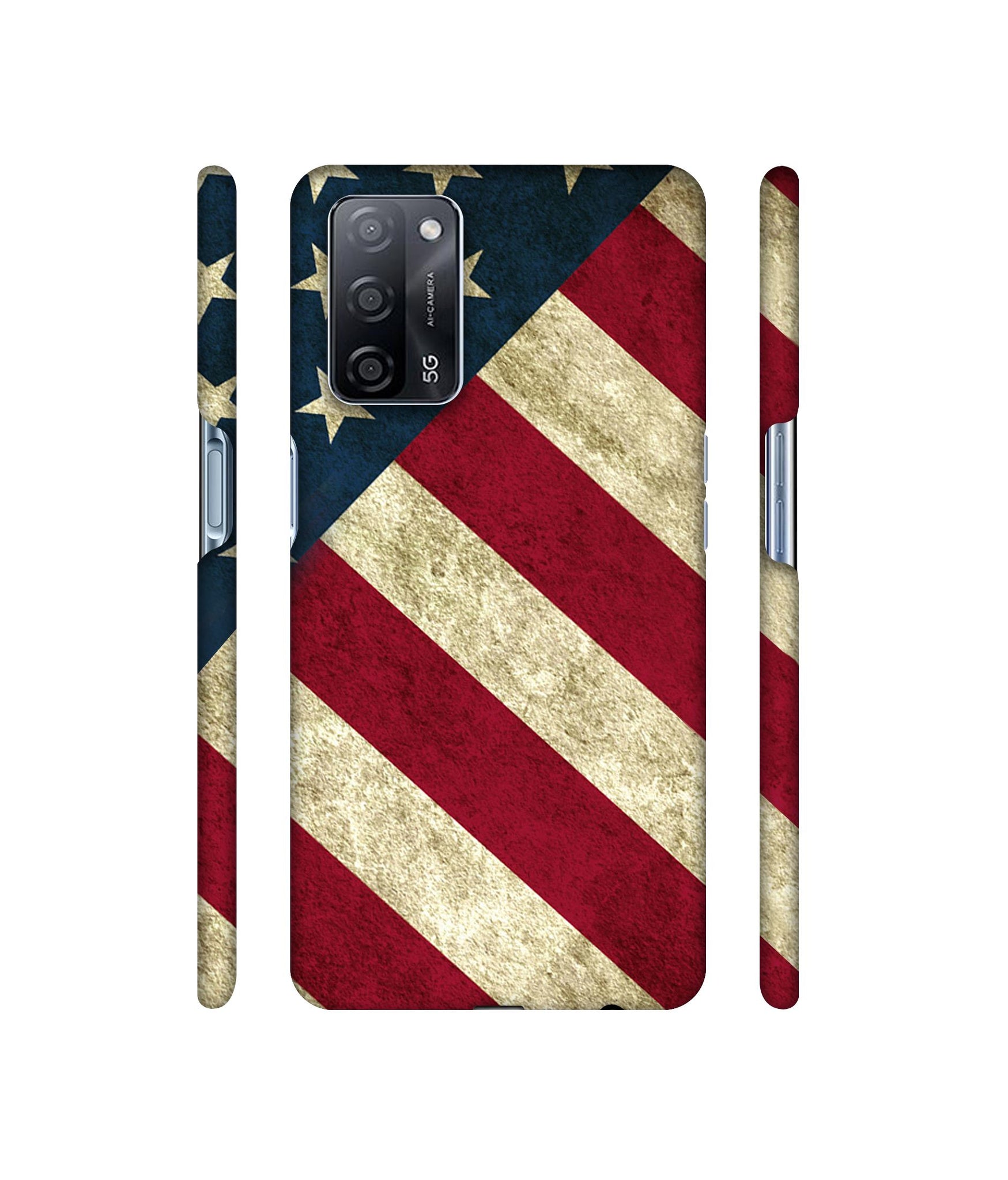 USA Flag Designer Hard Back Cover for Oppo A53s 5G