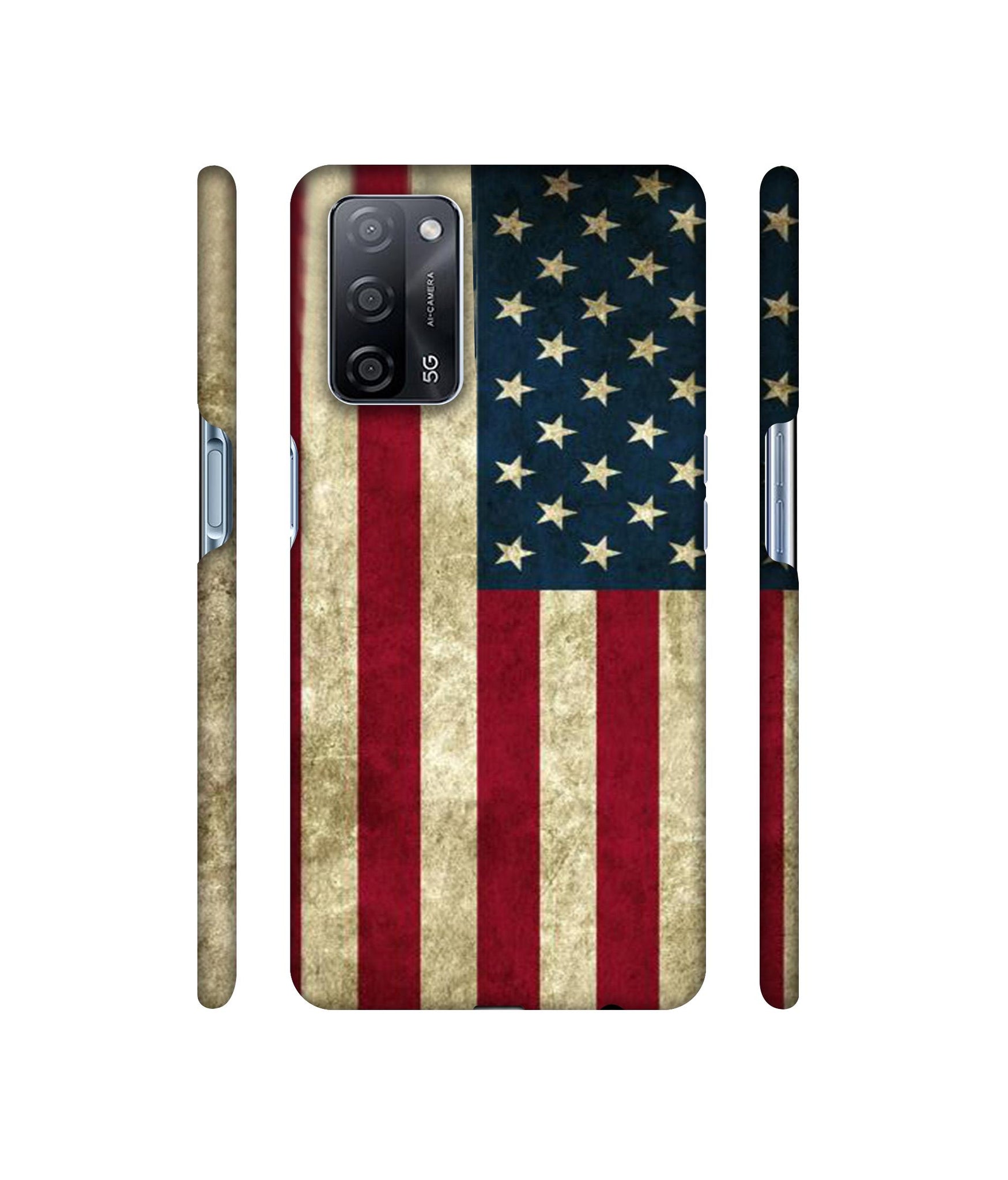 Vingate USA Flag Designer Hard Back Cover for Oppo A53s 5G