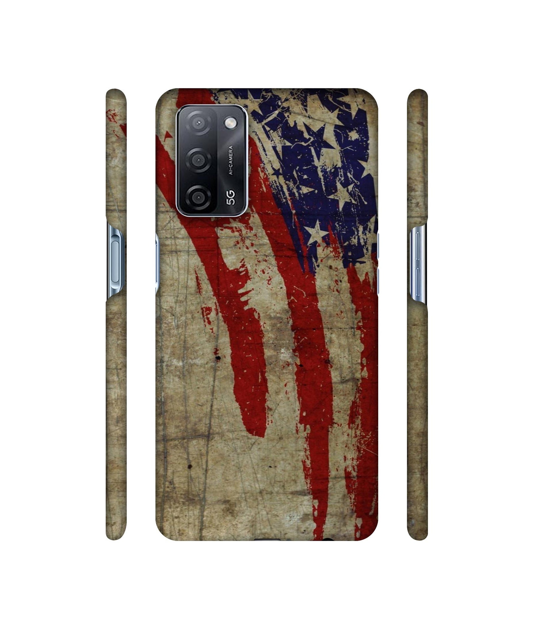 Vintage American Flag Designer Hard Back Cover for Oppo A53s 5G