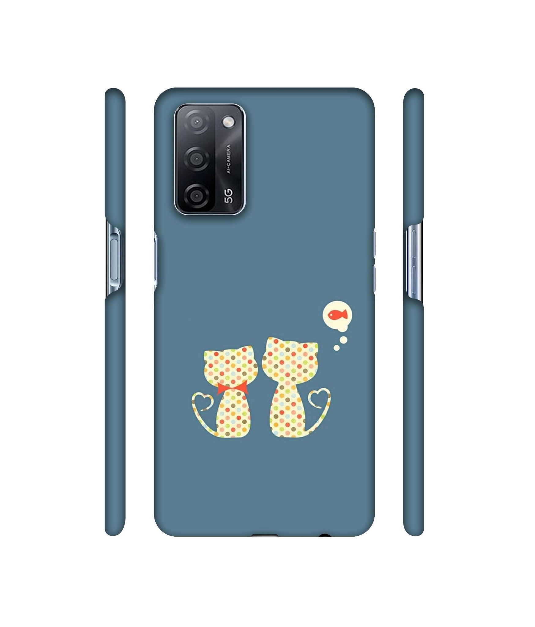 Fish On Mind Print Designer Hard Back Cover for Oppo A53s 5G