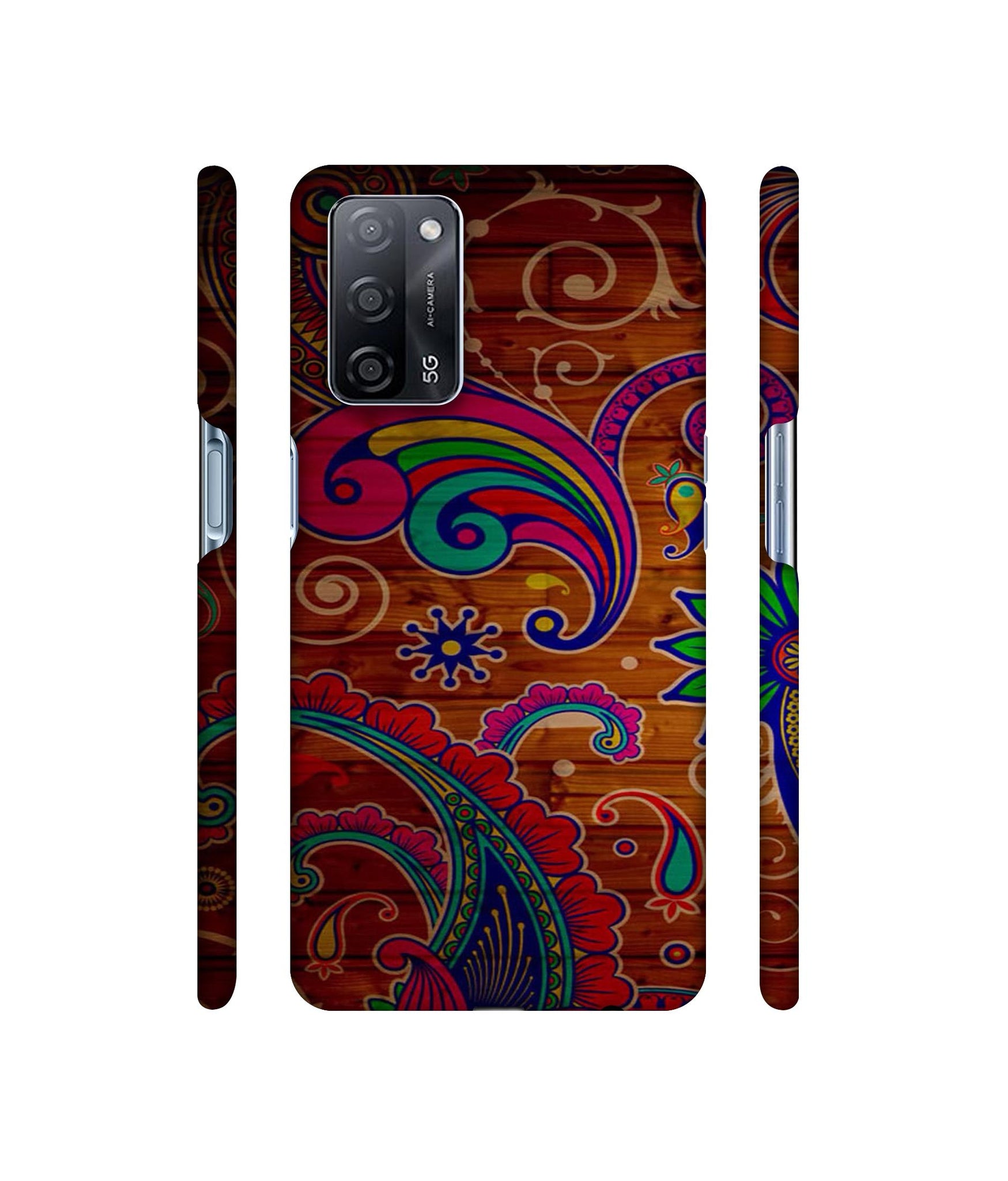 Wooden Pattern Print Designer Hard Back Cover for Oppo A53s 5G