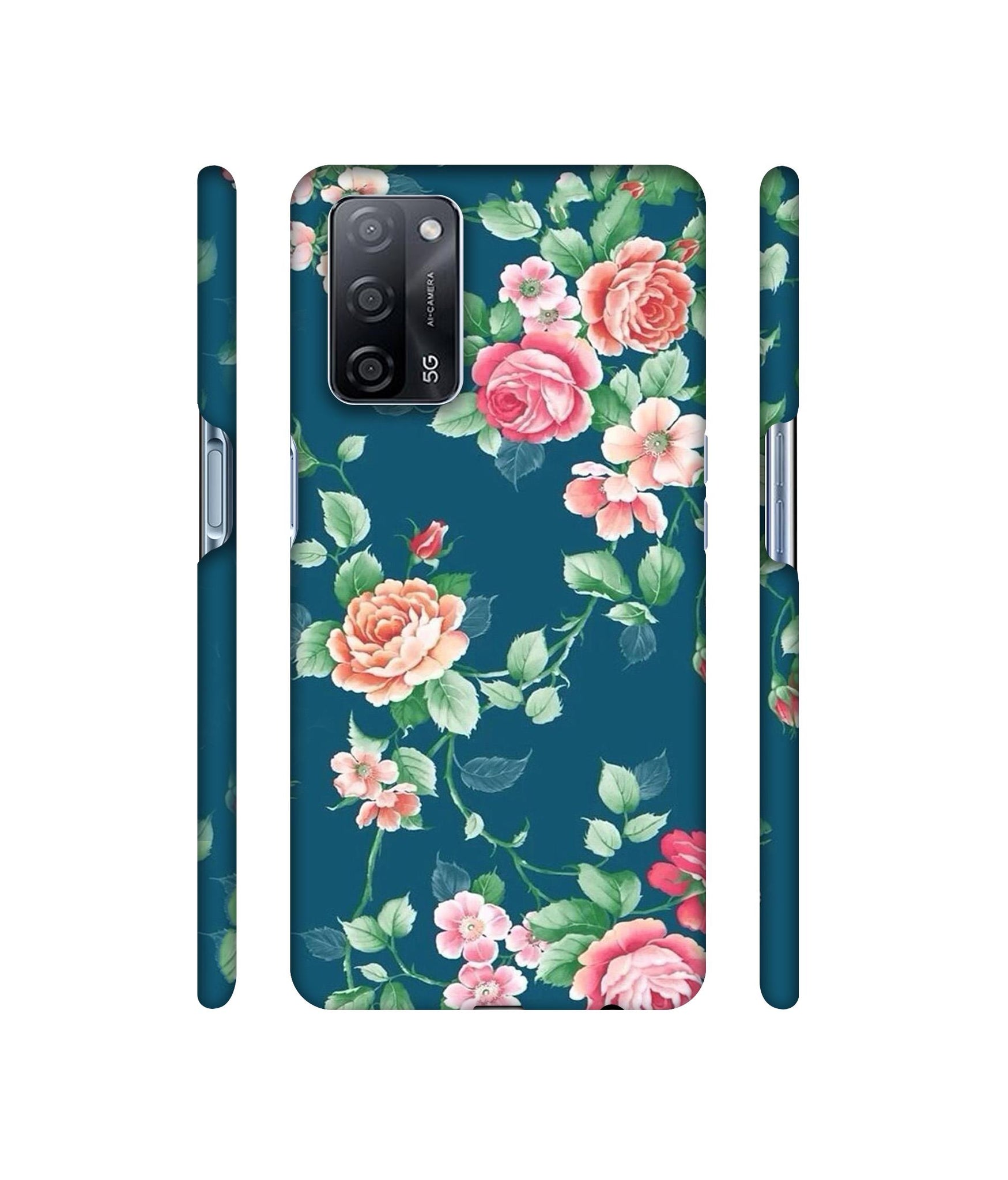 Vintage Floral Designer Hard Back Cover for Oppo A53s 5G