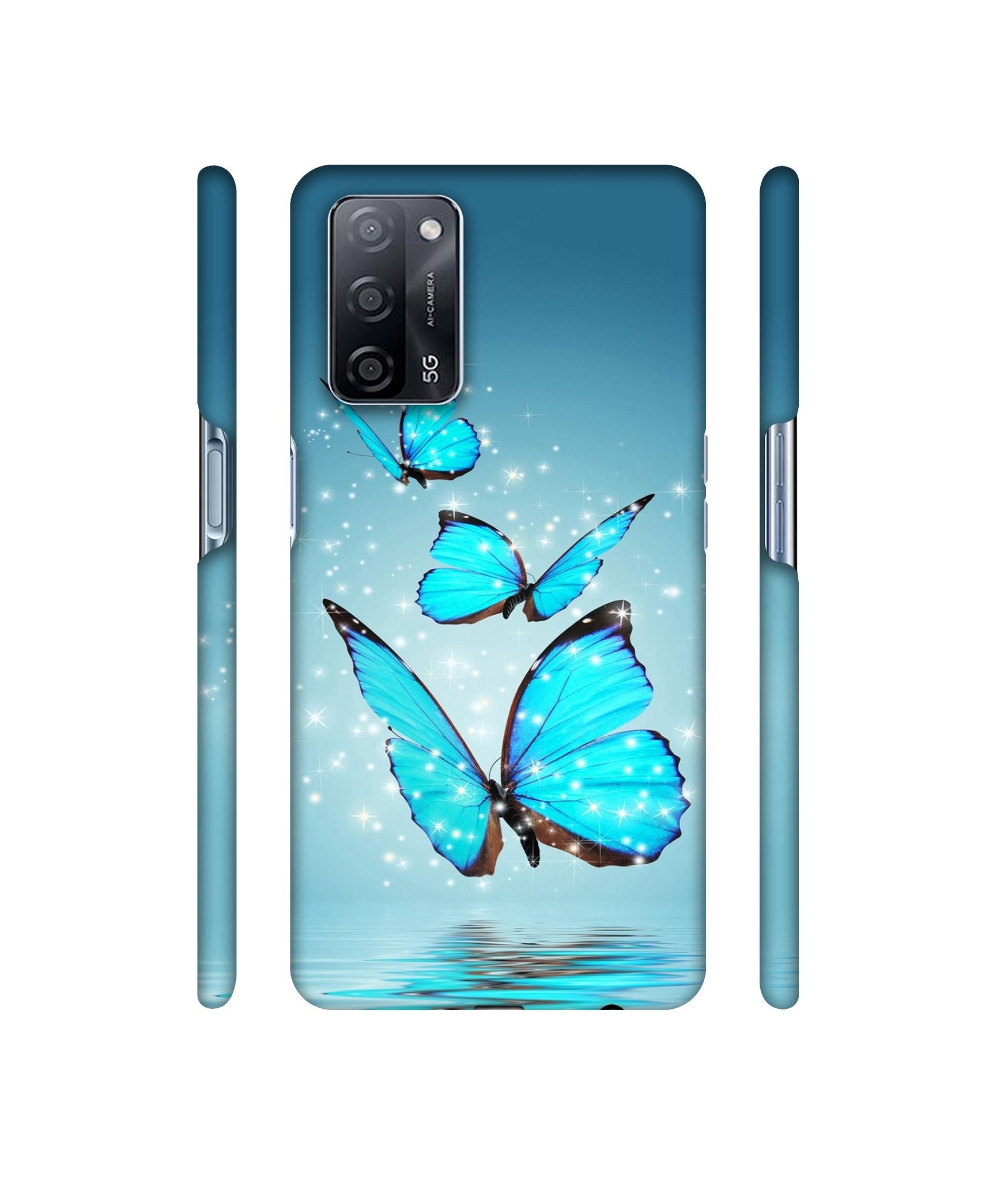 Flying Butterflies Designer Hard Back Cover for Oppo A53s 5G