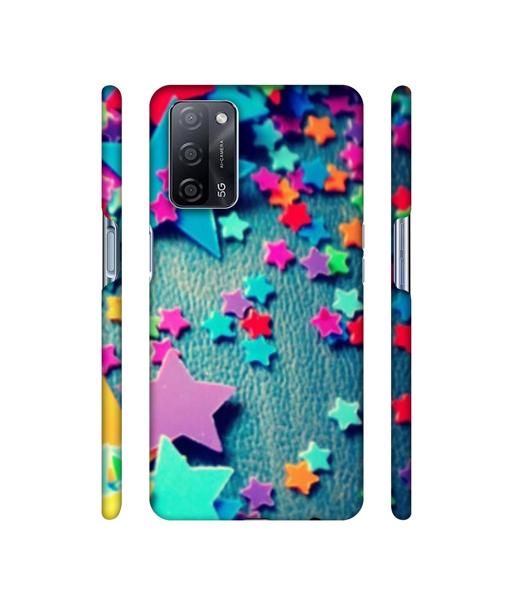 Colorful Stars Designer Hard Back Cover for Oppo A53s 5G