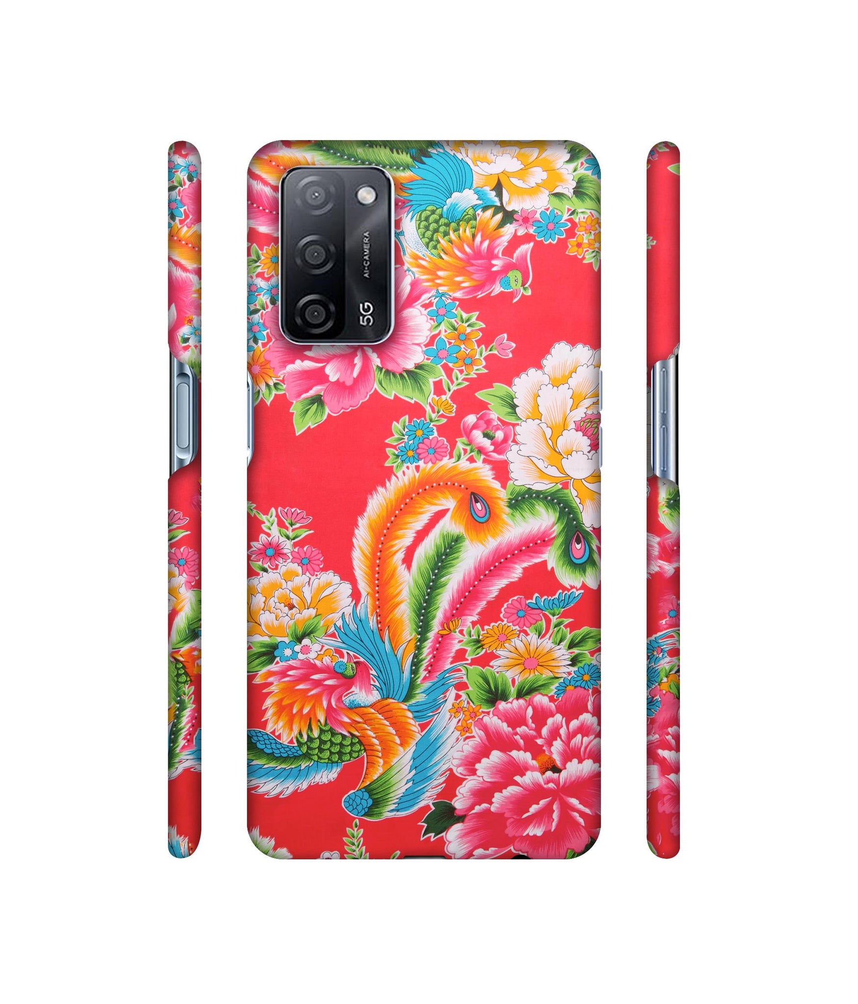 Cute Floral Pattern Print Designer Hard Back Cover for Oppo A53s 5G