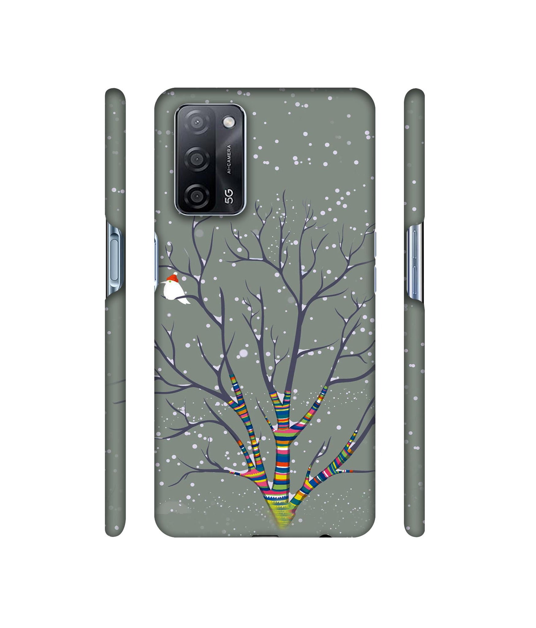 Winter Pattern Print Designer Hard Back Cover for Oppo A53s 5G