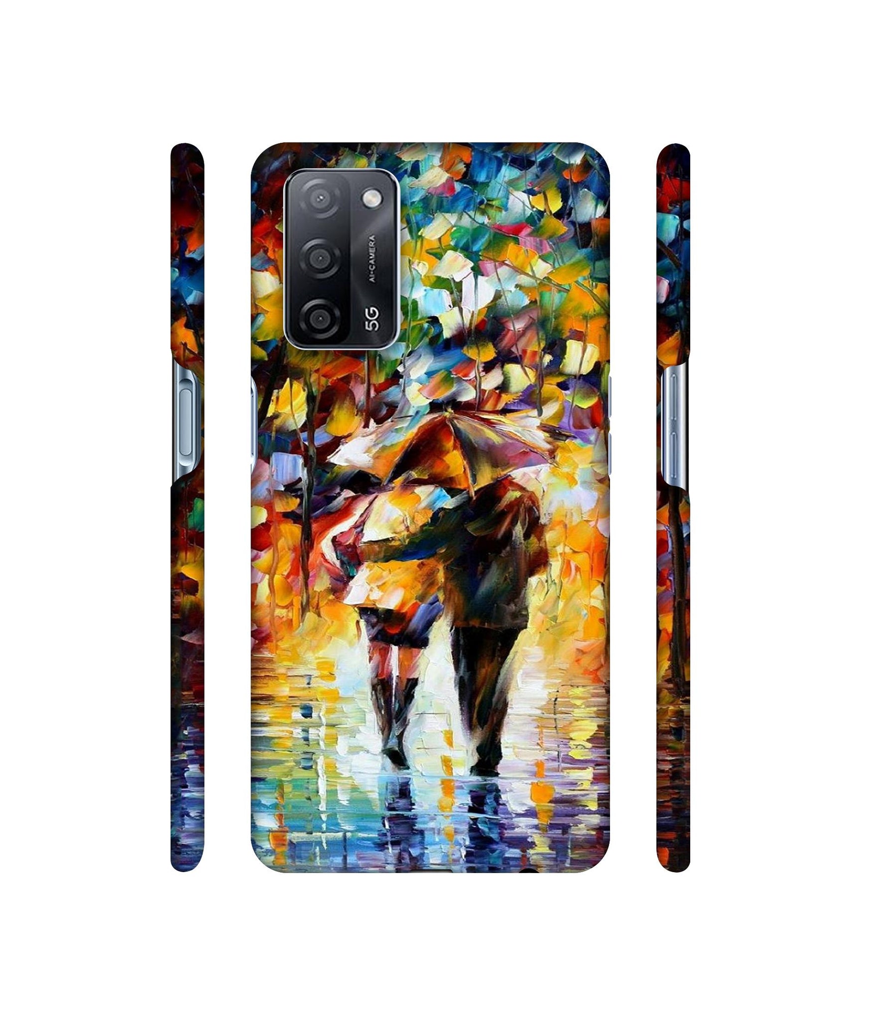 Paint Couple Pattern Designer Hard Back Cover for Oppo A53s 5G