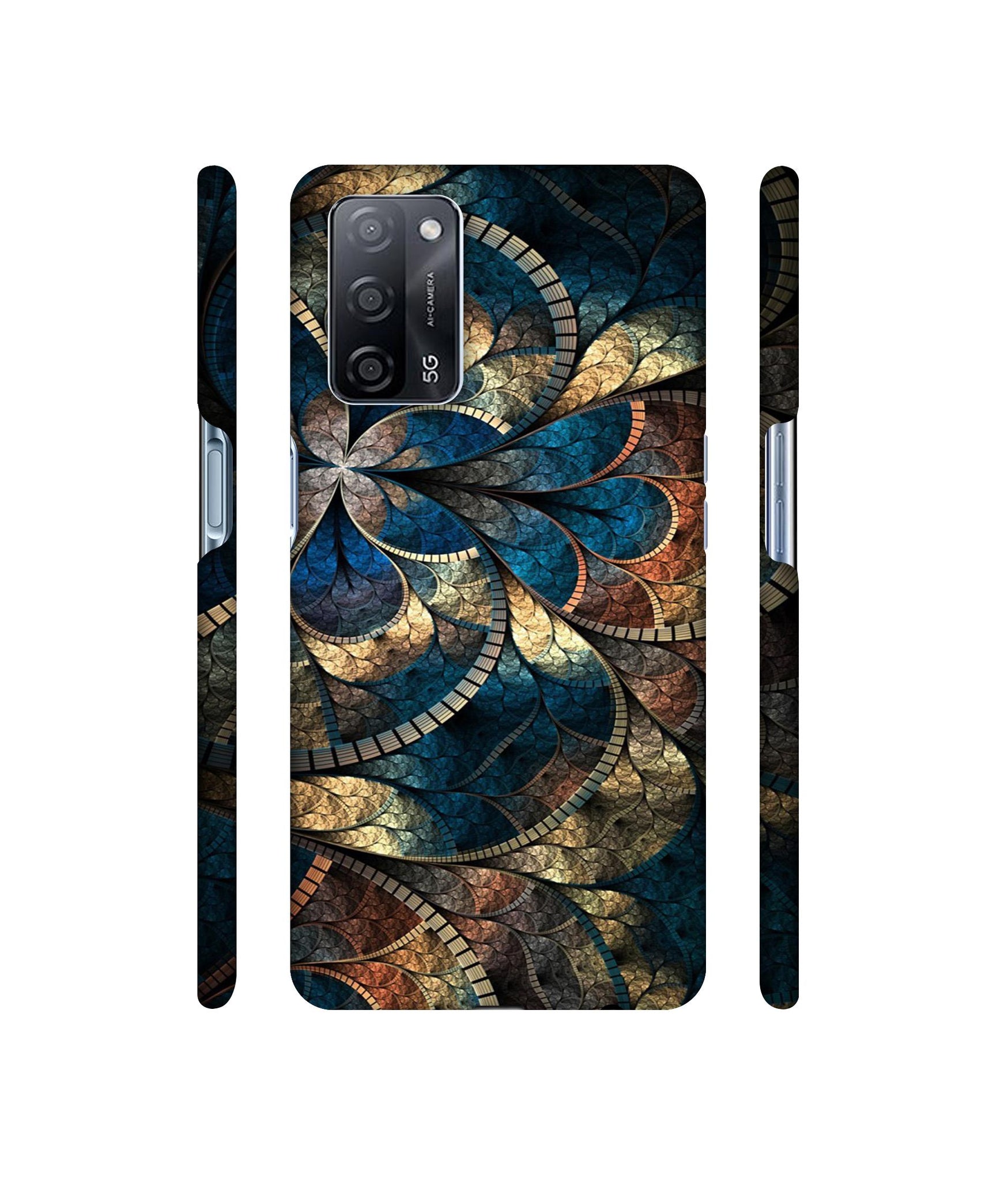 Fractional Pattern Designer Hard Back Cover for Oppo A53s 5G