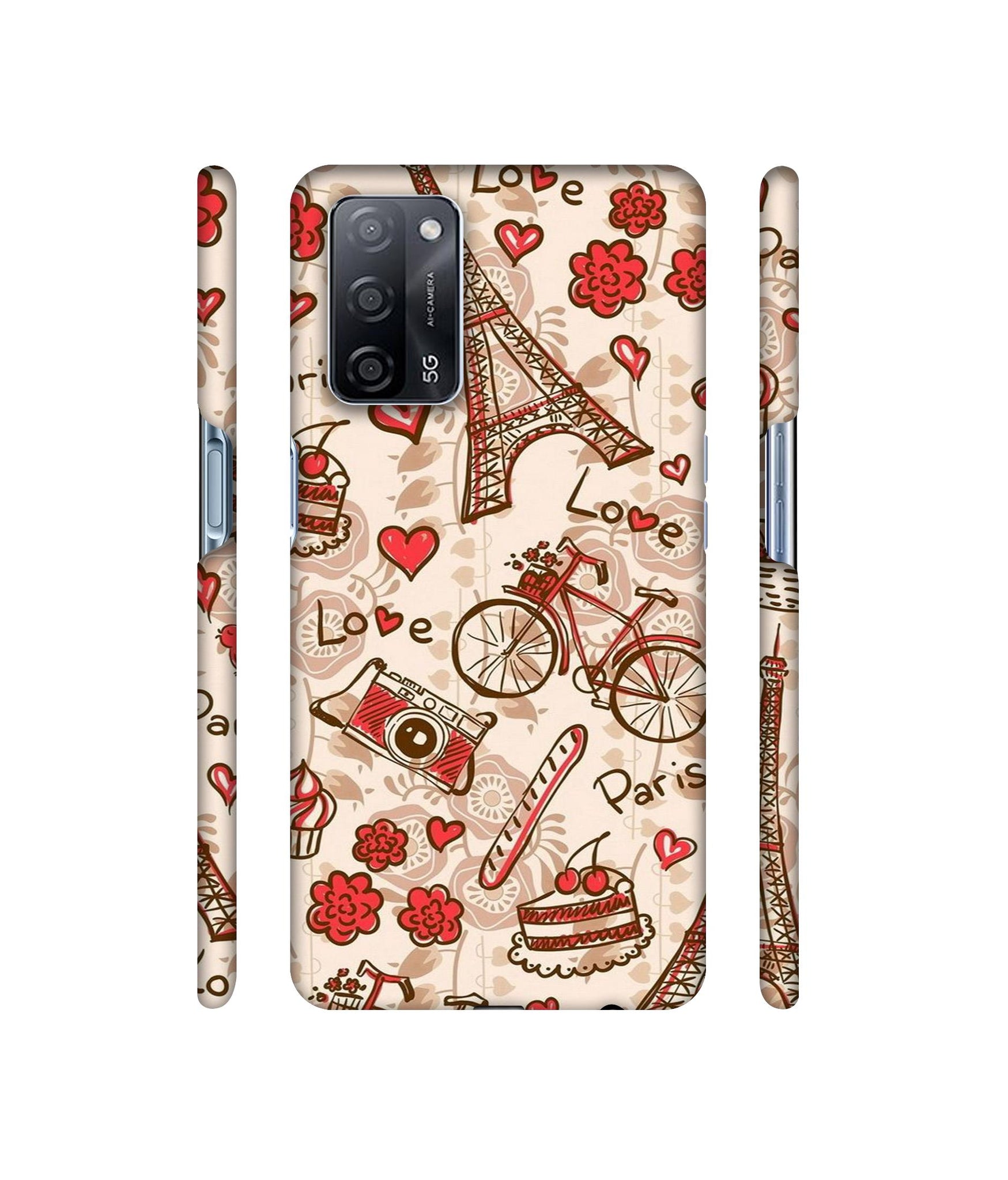 Vintage Paris Designer Hard Back Cover for Oppo A53s 5G
