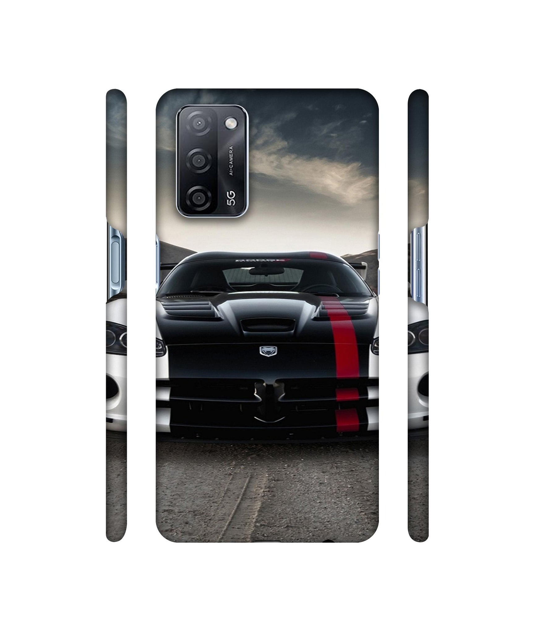 Sports Car Pattern Designer Hard Back Cover for Oppo A53s 5G