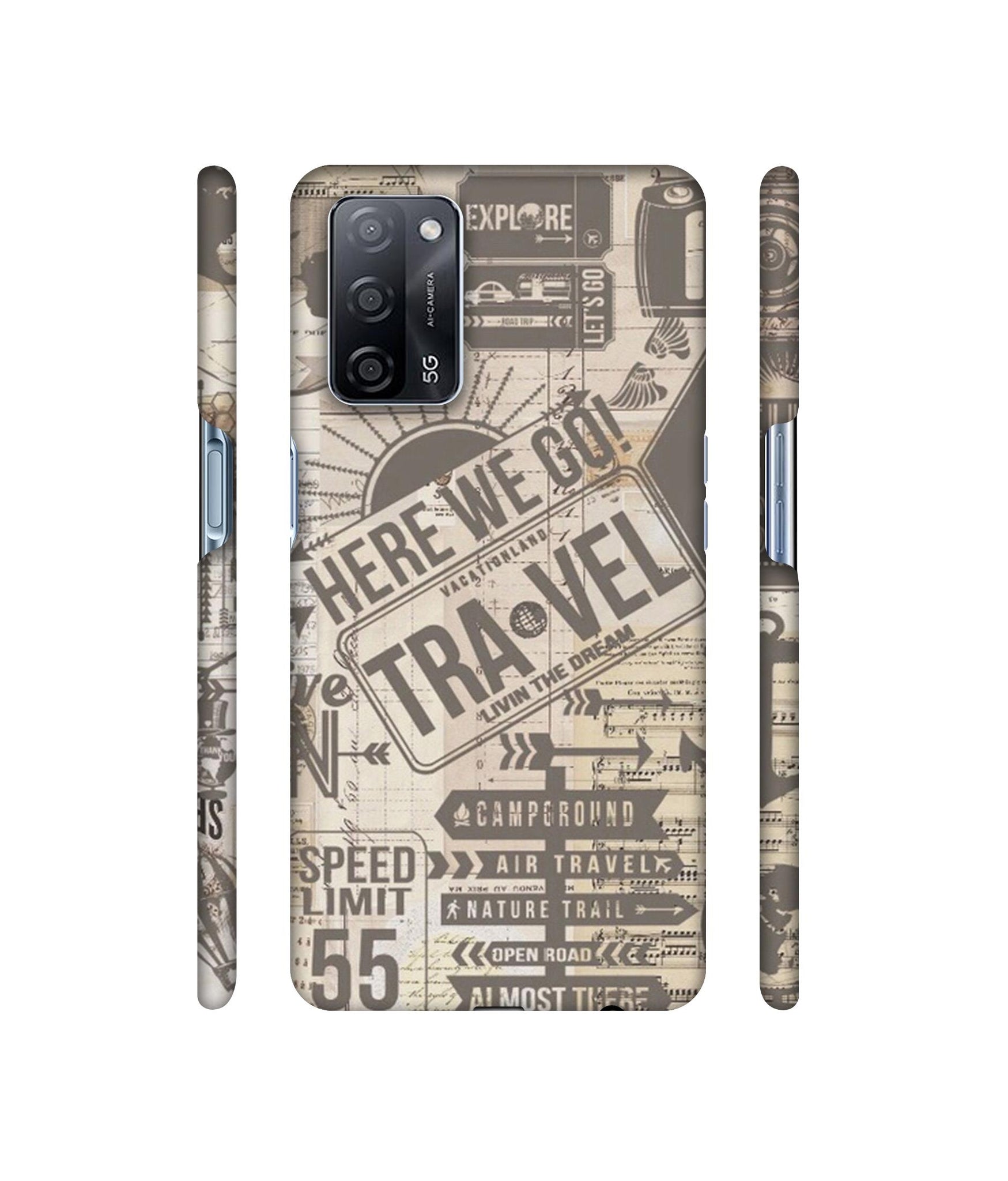 Travel Designer Hard Back Cover for Oppo A53s 5G