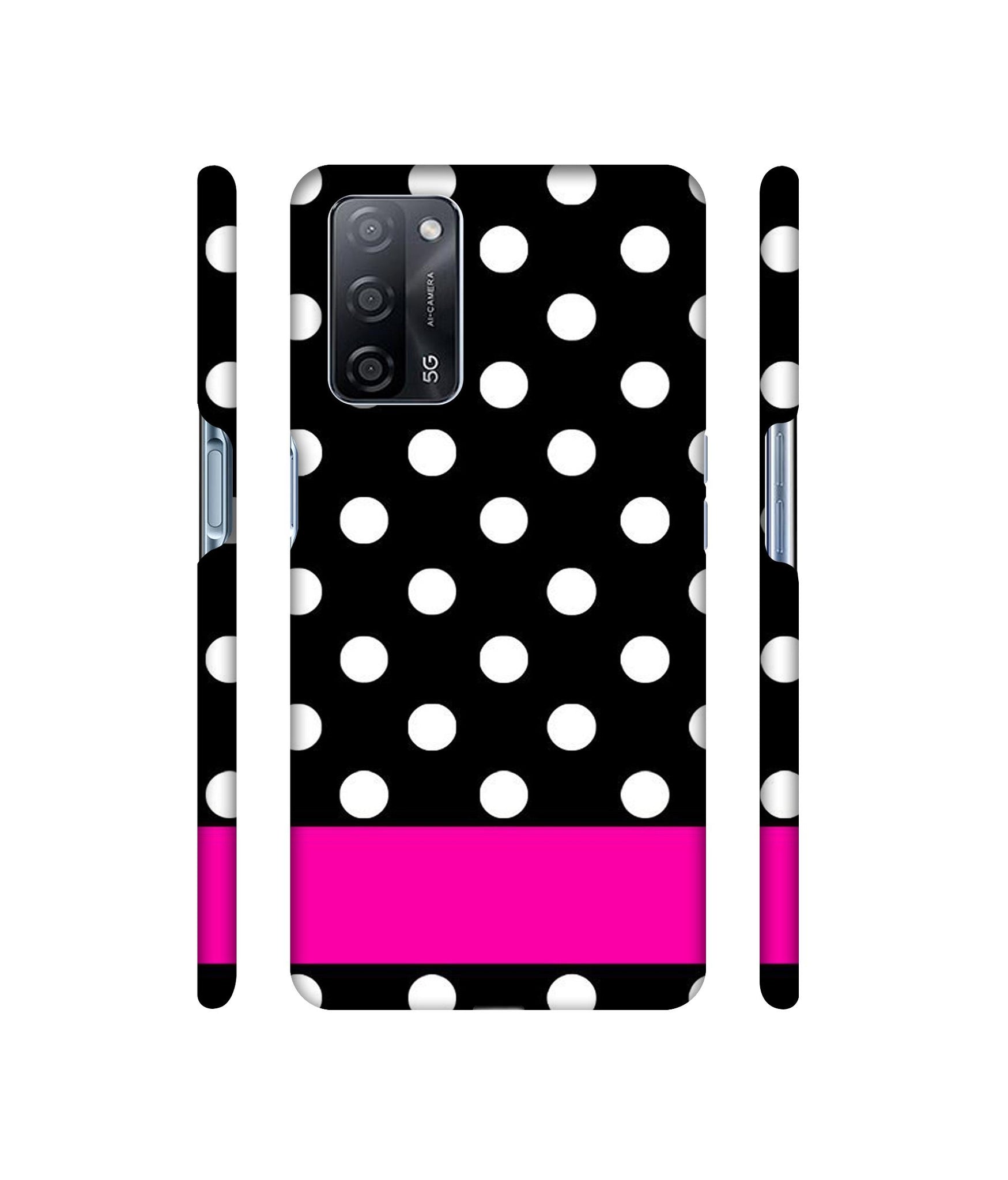 White Dots Pattern Designer Hard Back Cover for Oppo A53s 5G