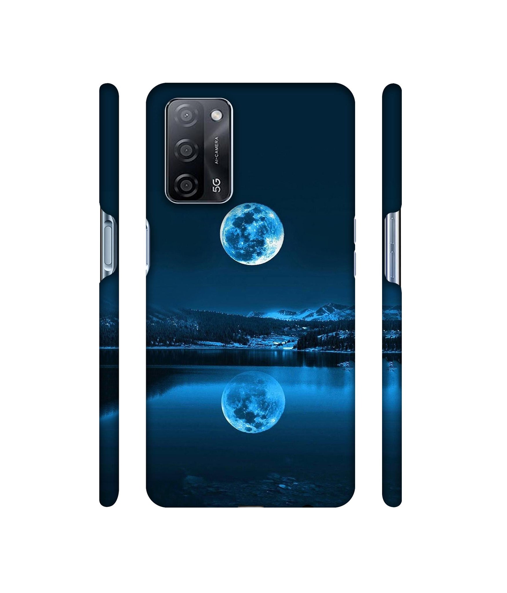 Moon Pattern Print Designer Hard Back Cover for Oppo A53s 5G