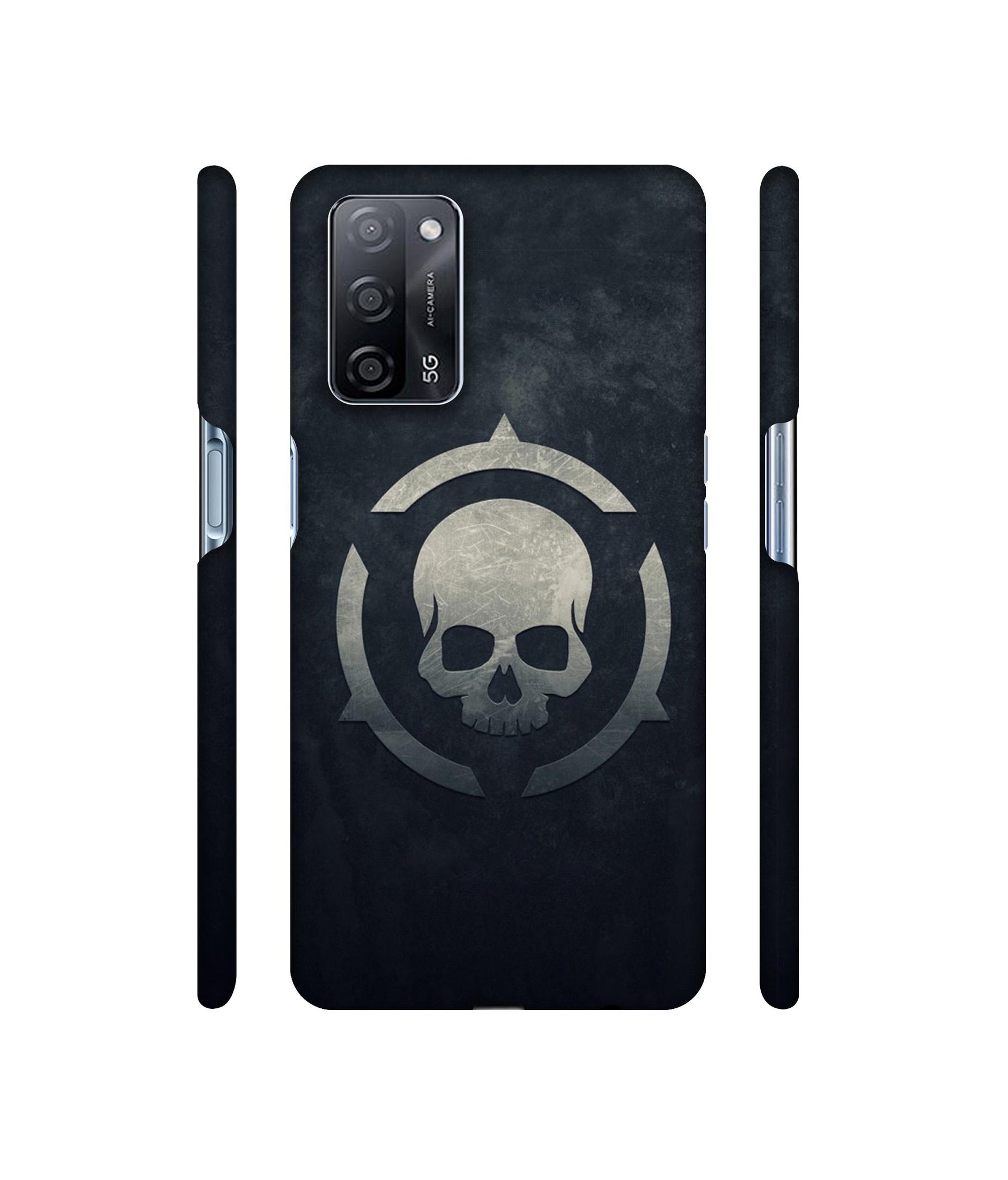 Skull Pattern Print Designer Hard Back Cover for Oppo A53s 5G
