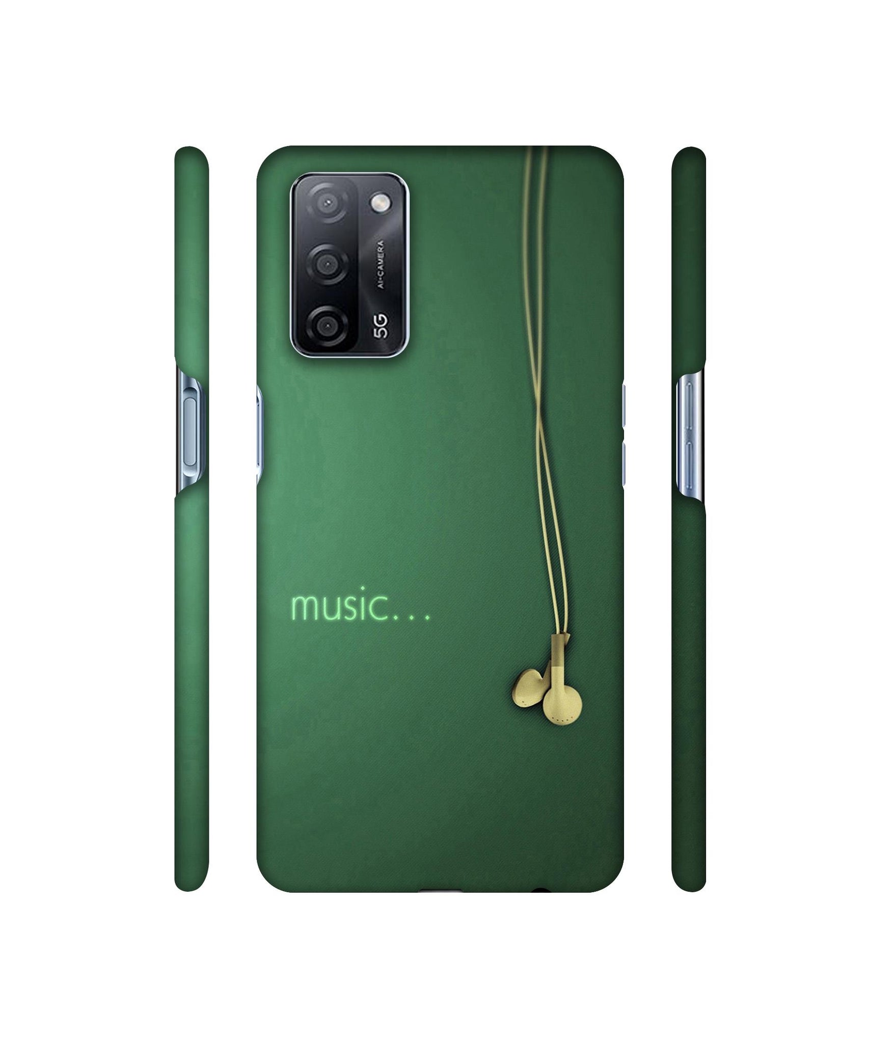 Headphone Music Designer Hard Back Cover for Oppo A53s 5G