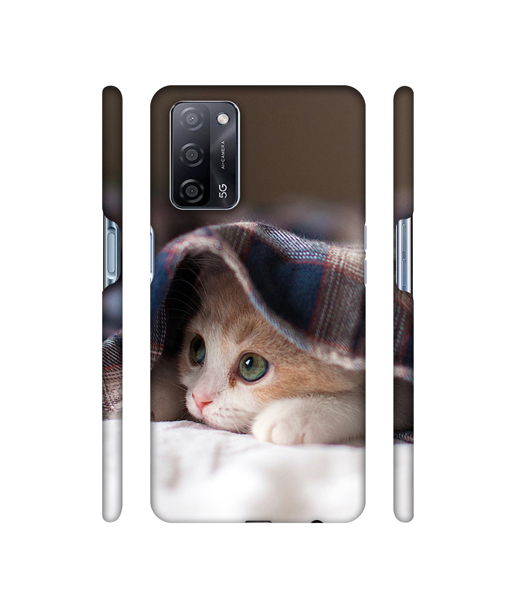 Sleepy Kitten Designer Hard Back Cover for Oppo A53s 5G