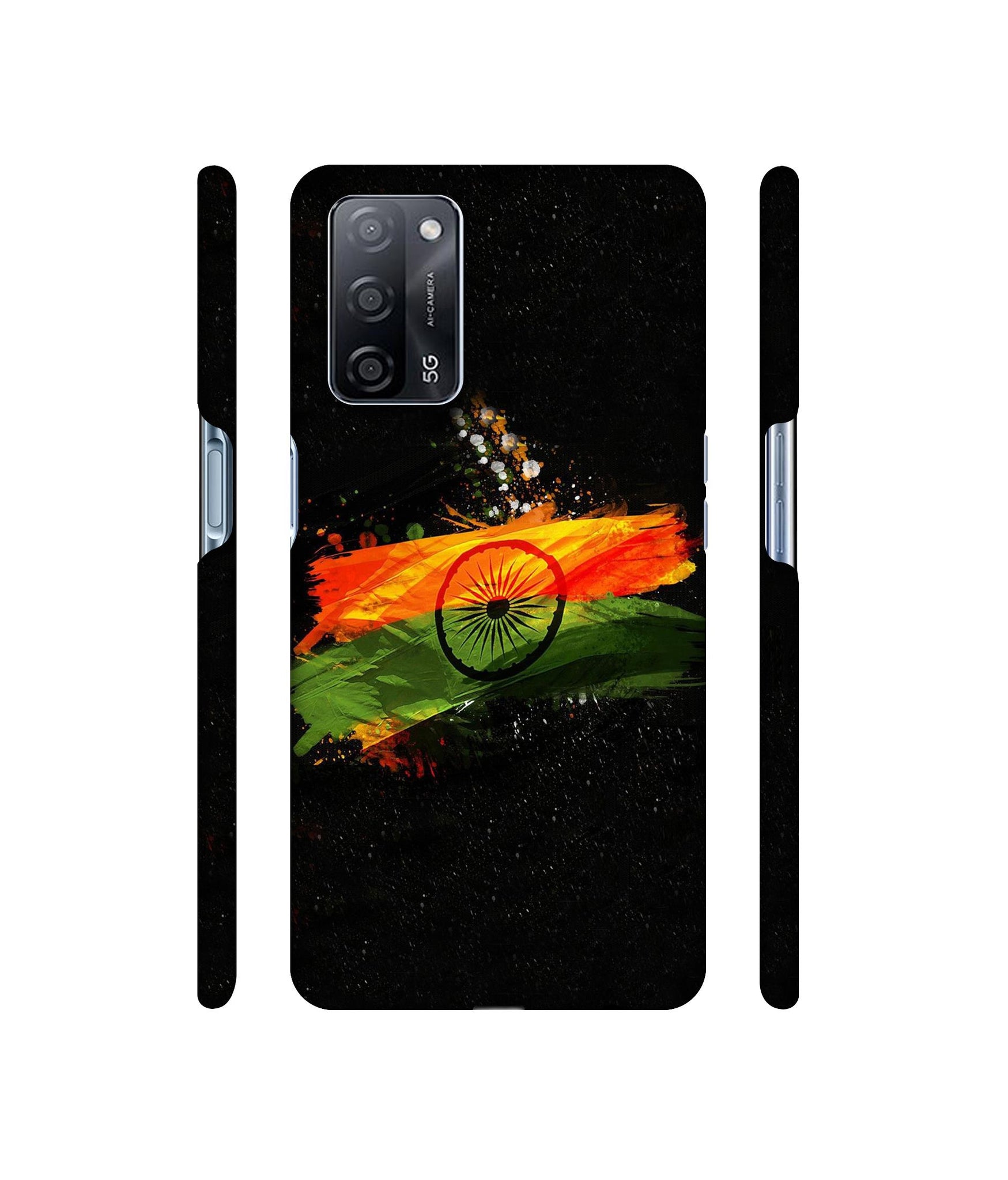 Indian Flag Designer Hard Back Cover for Oppo A53s 5G