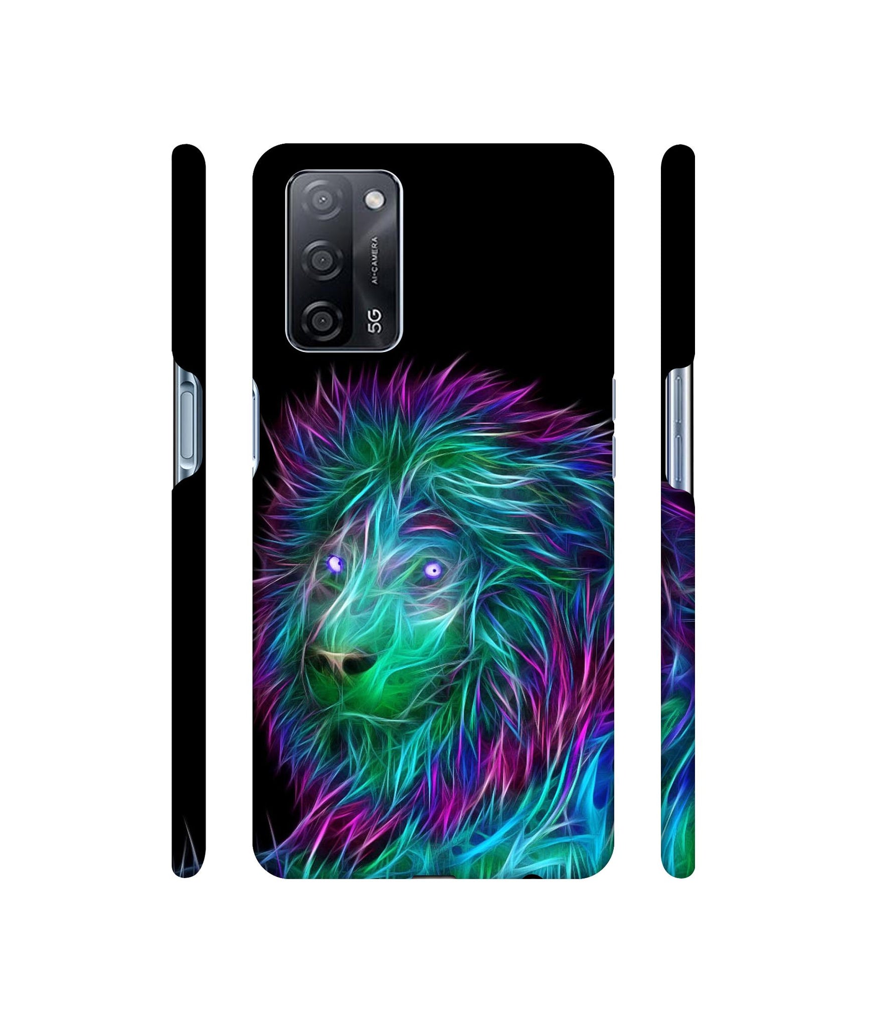 3D Lion Designer Hard Back Cover for Oppo A53s 5G