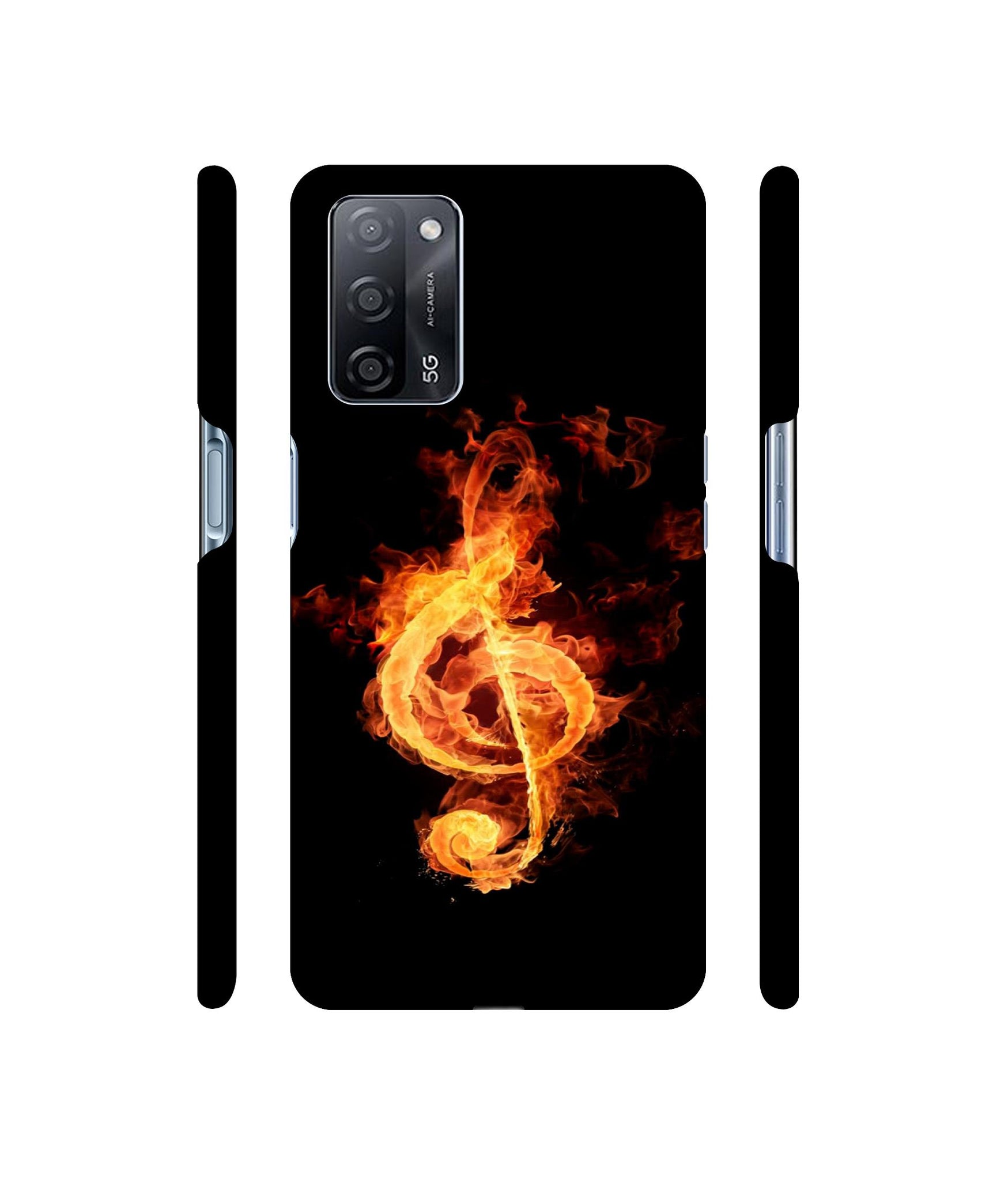 Fire Note Designer Hard Back Cover for Oppo A53s 5G