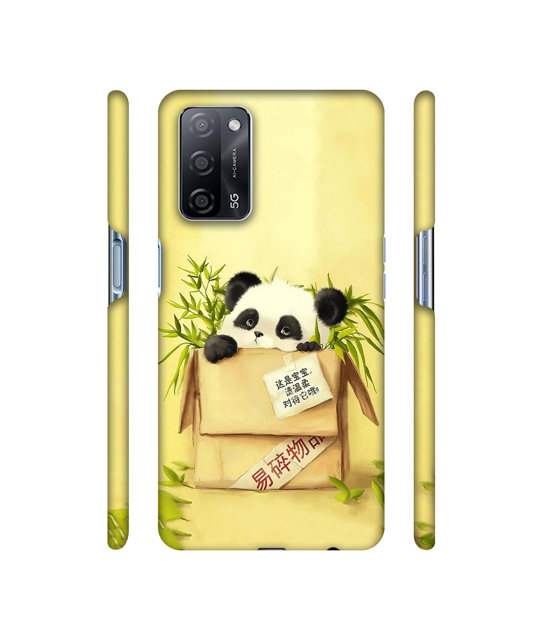 Panda In Box Designer Hard Back Cover for Oppo A53s 5G