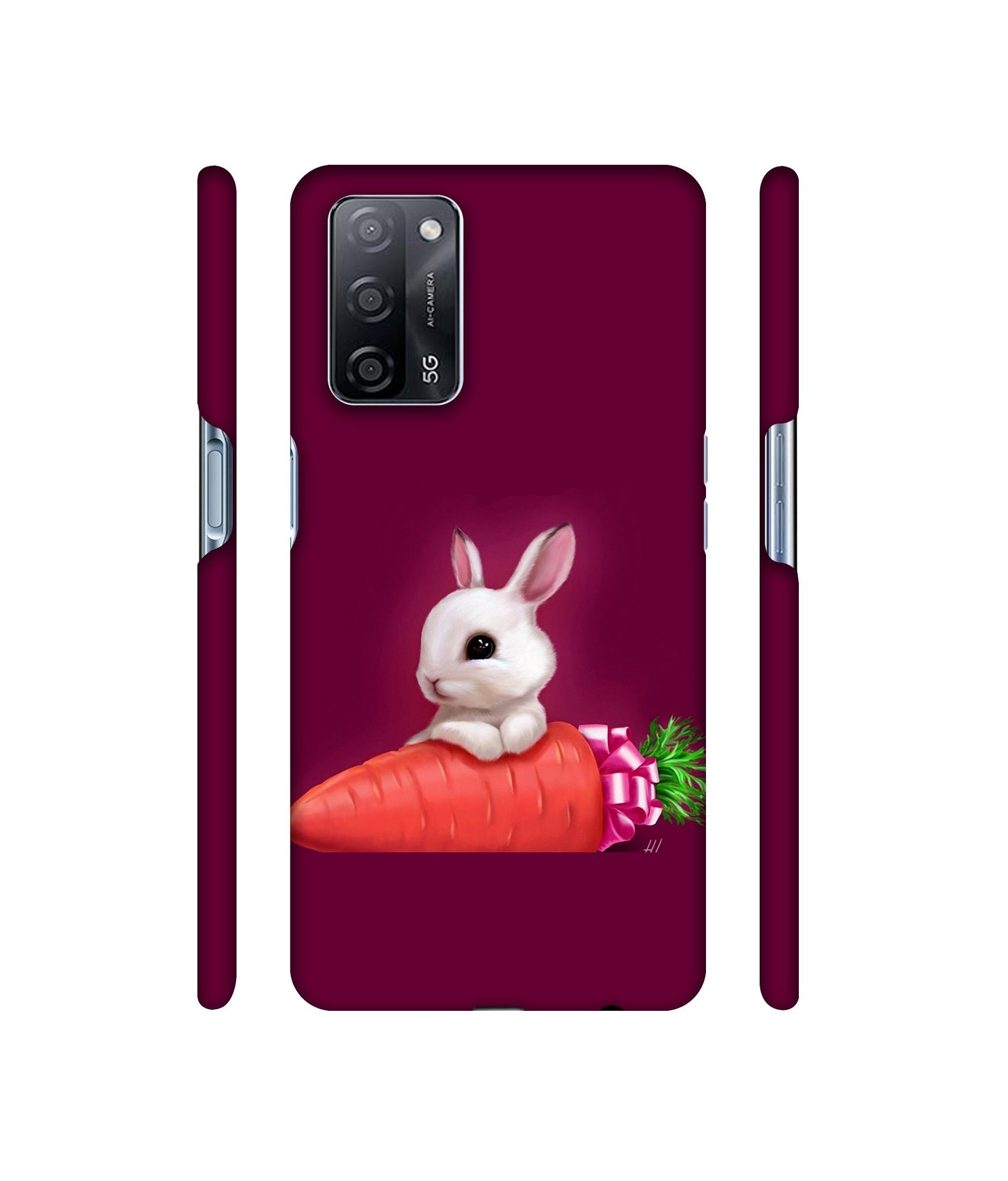 Bunny With Carrot Designer Hard Back Cover for Oppo A53s 5G