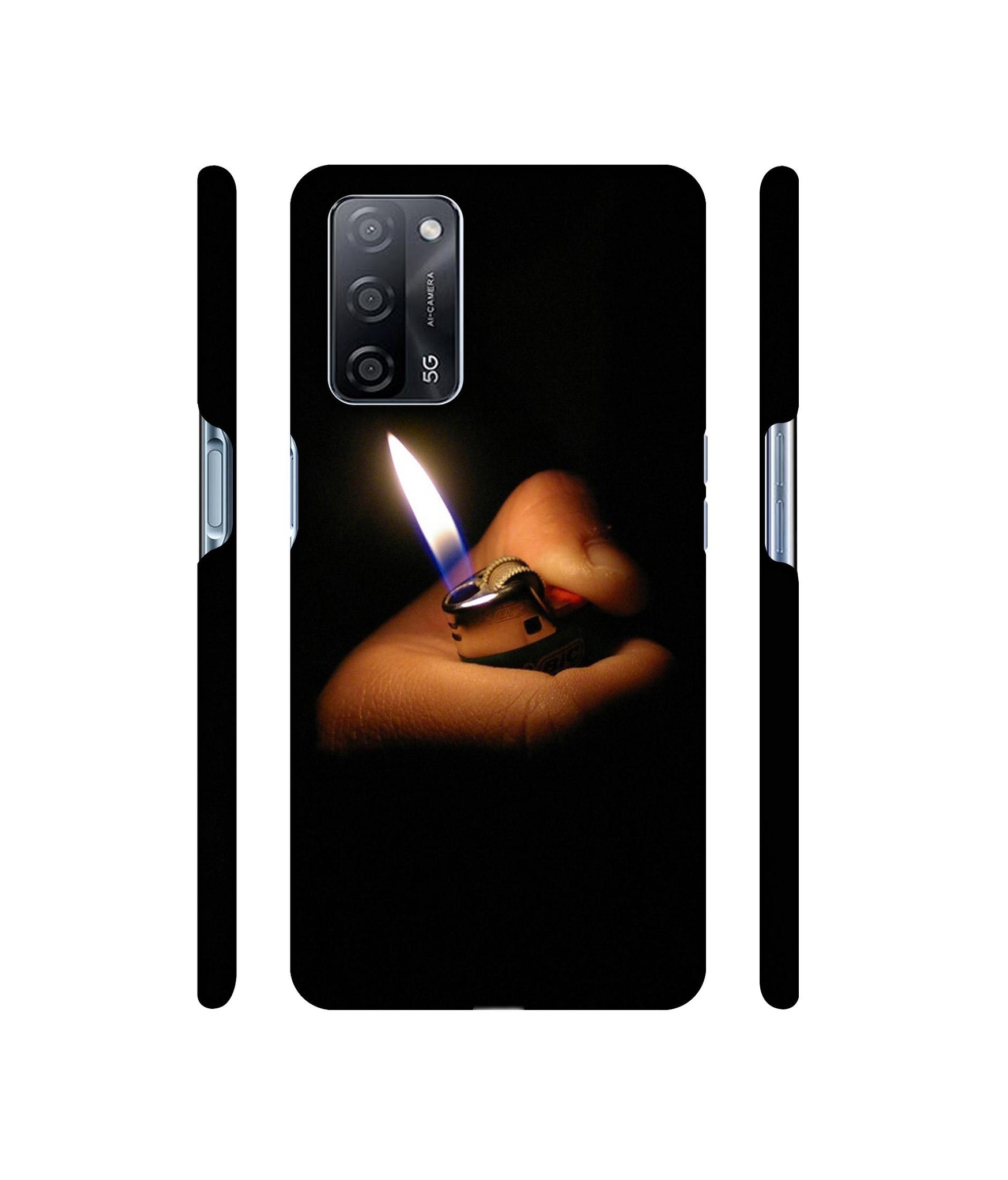 Lighter Flames Designer Hard Back Cover for Oppo A53s 5G