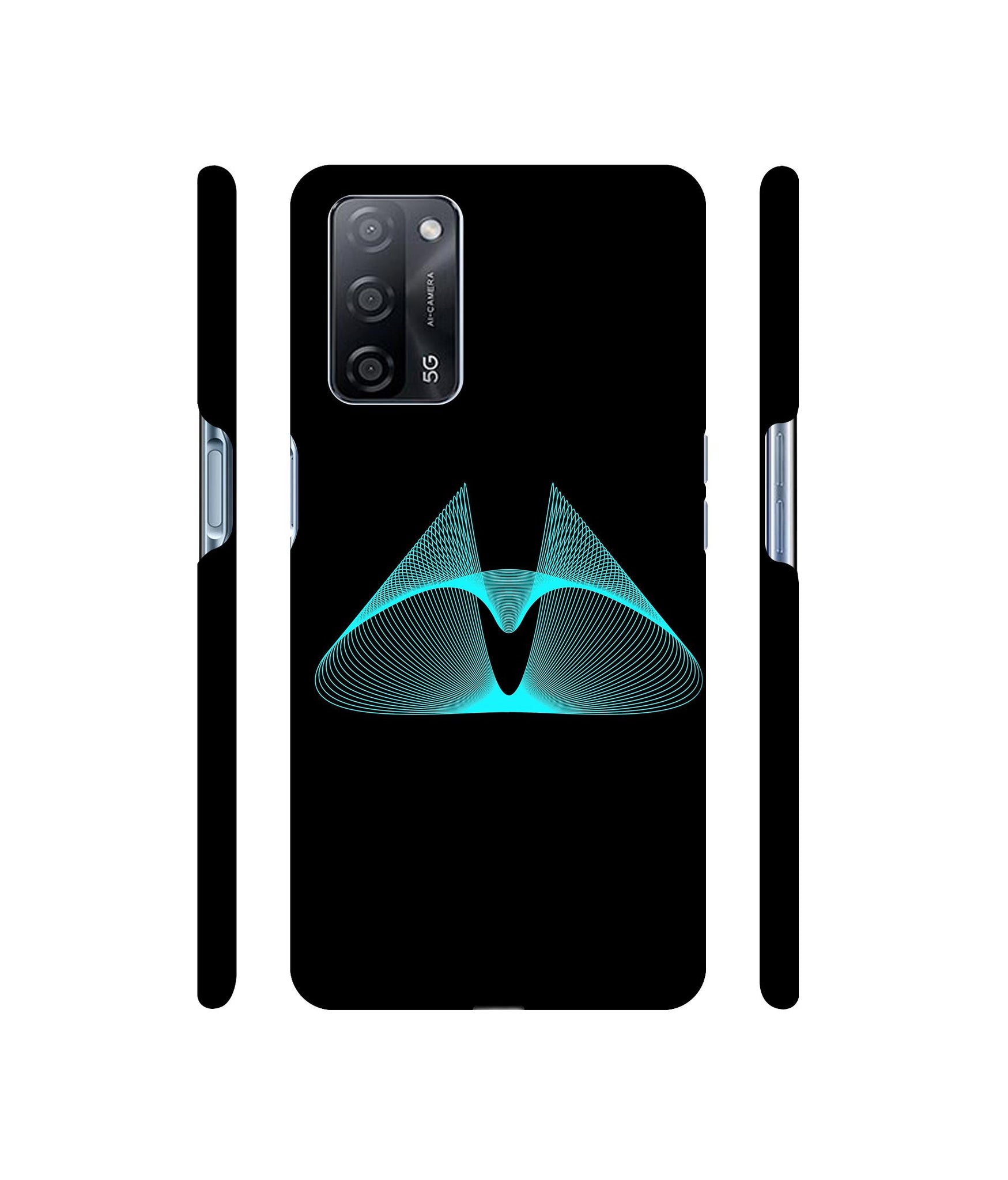 Mesh Shape Glitter Designer Hard Back Cover for Oppo A53s 5G