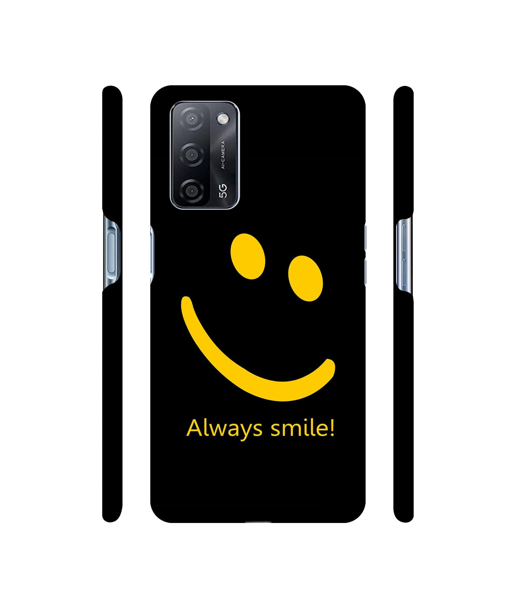 Always Smile Quote Designer Hard Back Cover for Oppo A53s 5G