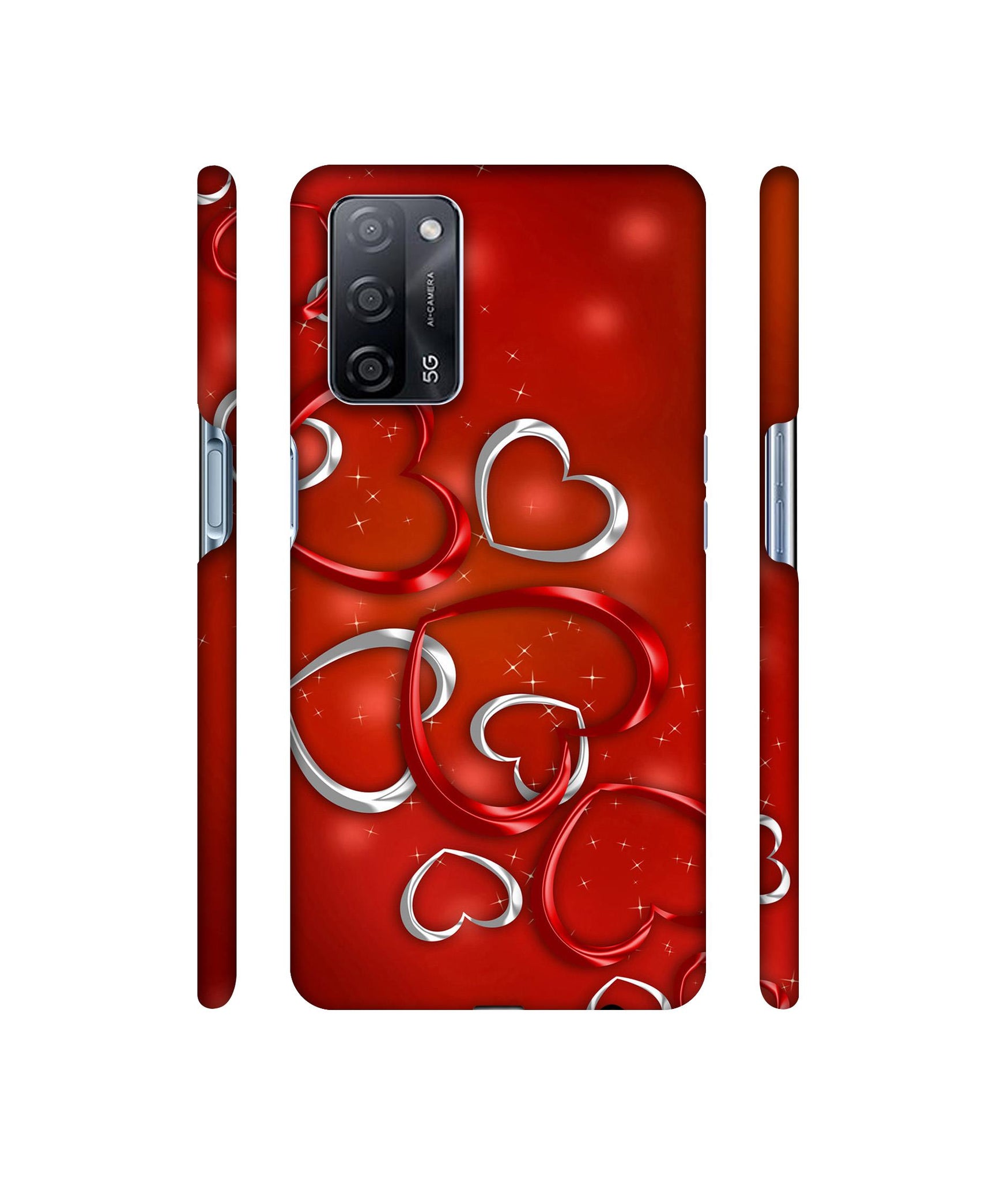 Hearts Designer Hard Back Cover for Oppo A53s 5G