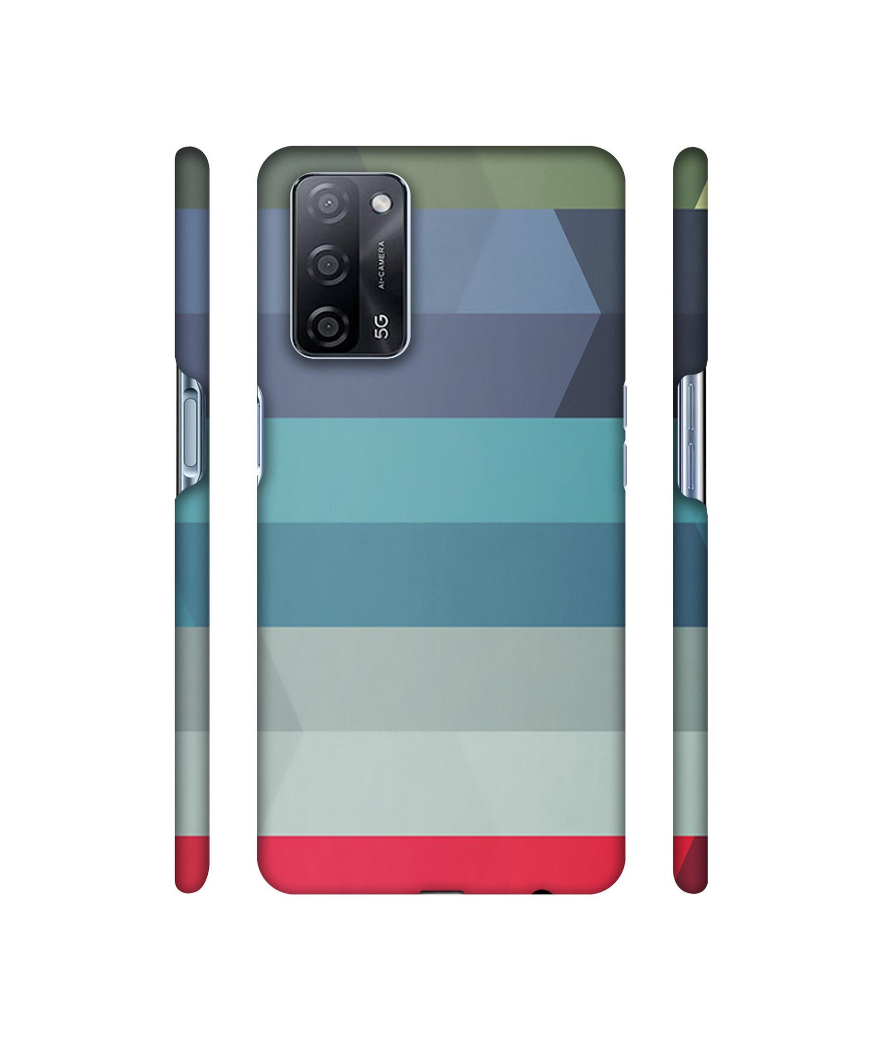 Colorful Lines Designer Hard Back Cover for Oppo A53s 5G