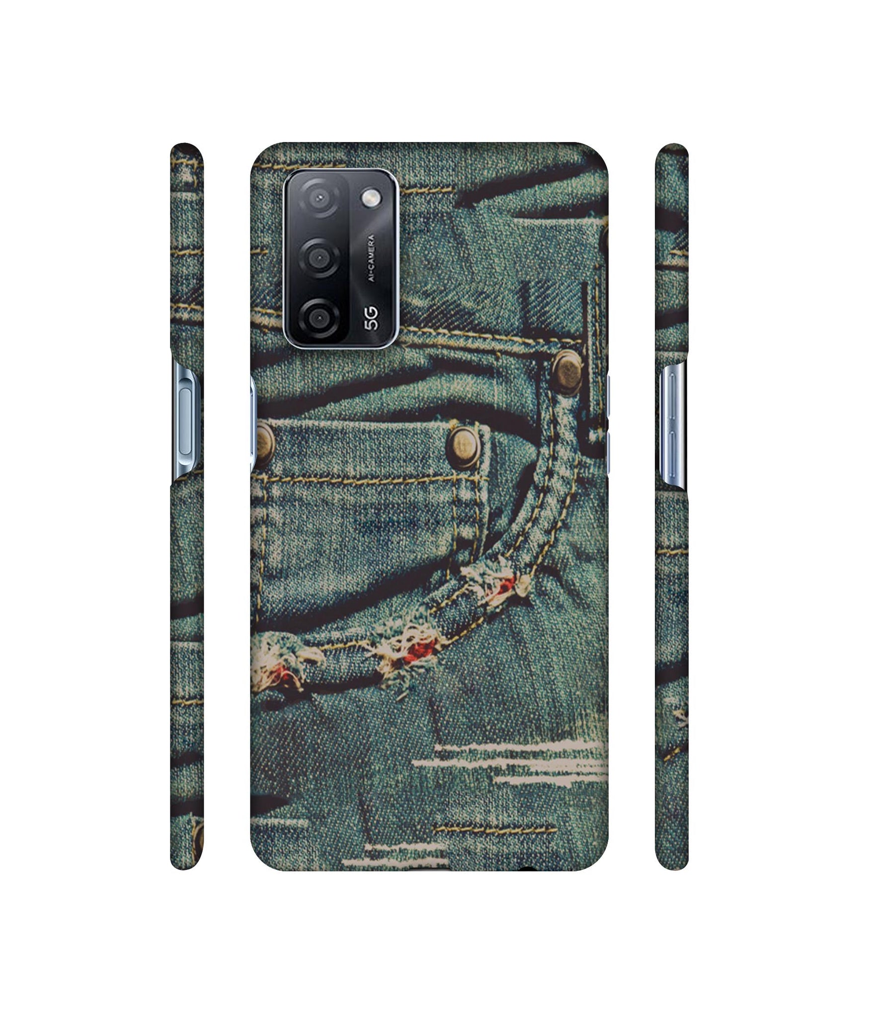 Jeans Designer Hard Back Cover for Oppo A53s 5G