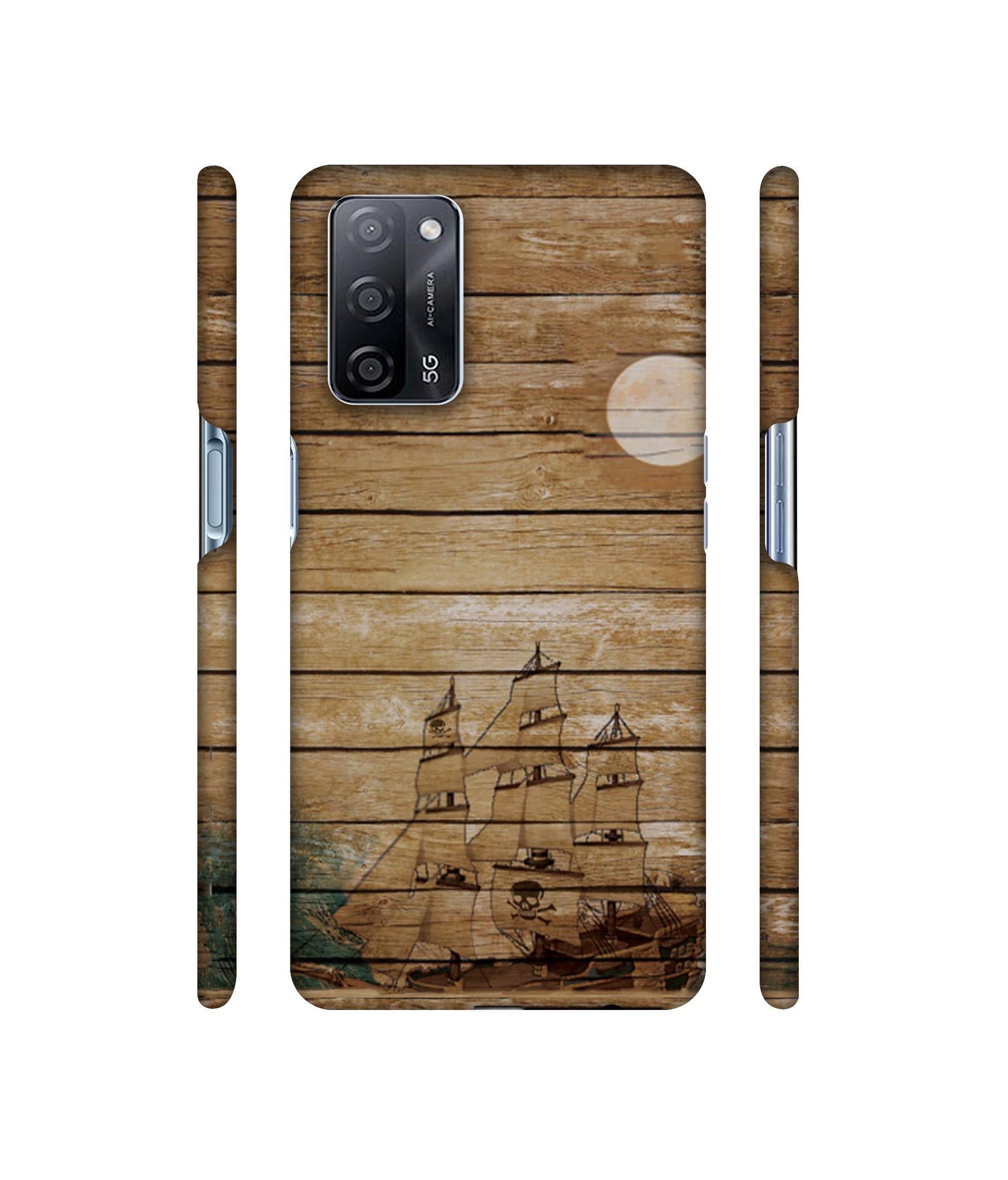 Wooden Pattern Designer Hard Back Cover for Oppo A53s 5G