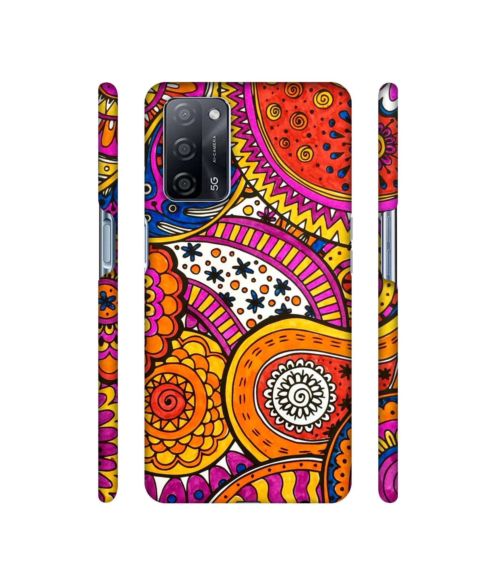 Rangoli Paisley Art Designer Hard Back Cover for Oppo A53s 5G