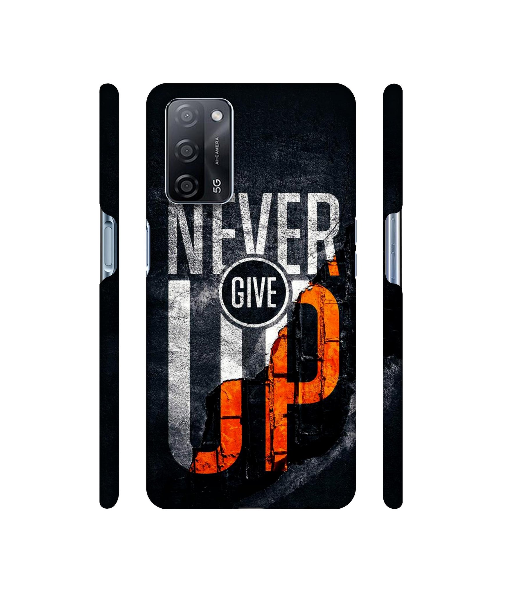 Never Give Up Designer Hard Back Cover for Oppo A53s 5G