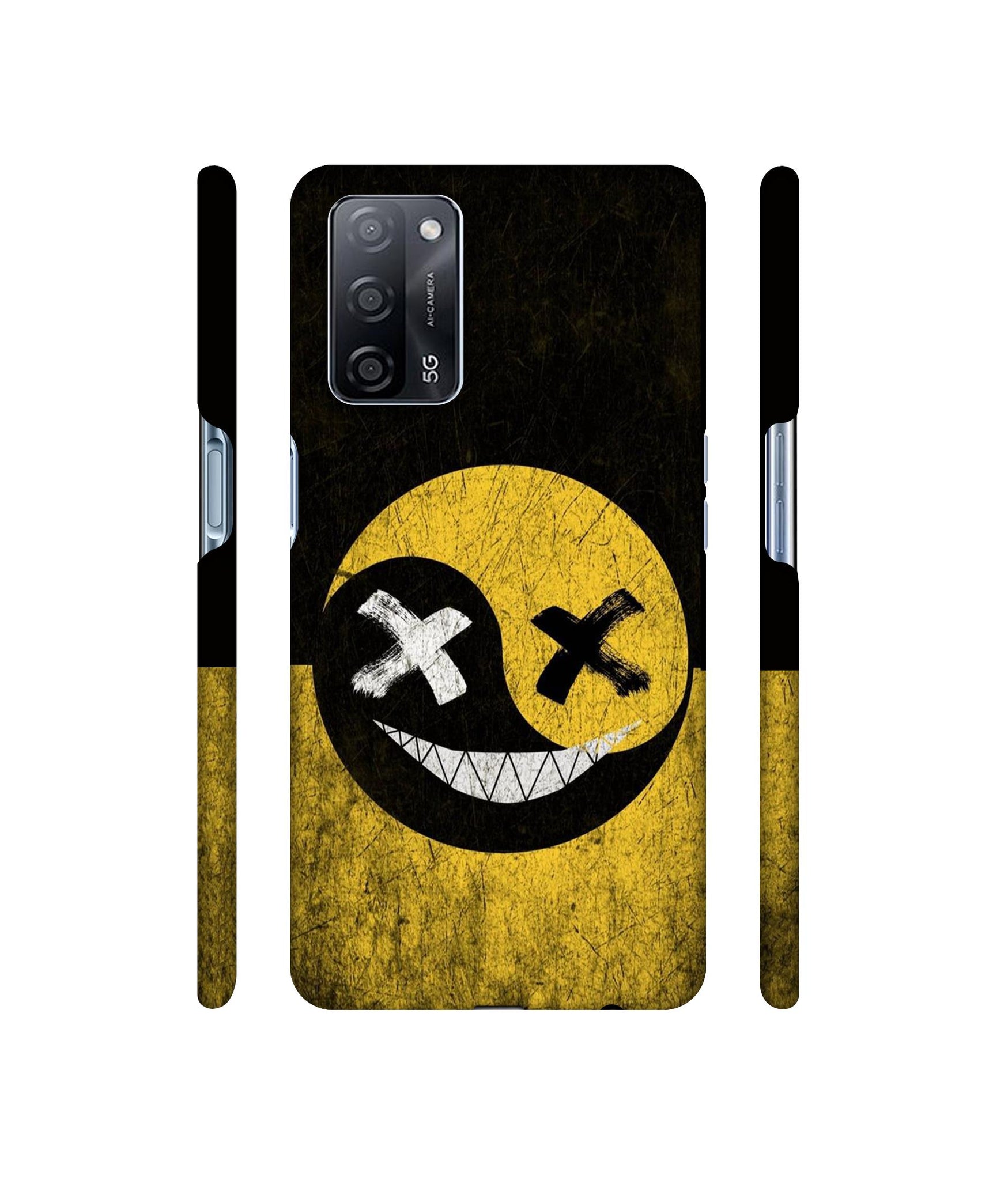 Double Face Smile Designer Hard Back Cover for Oppo A53s 5G
