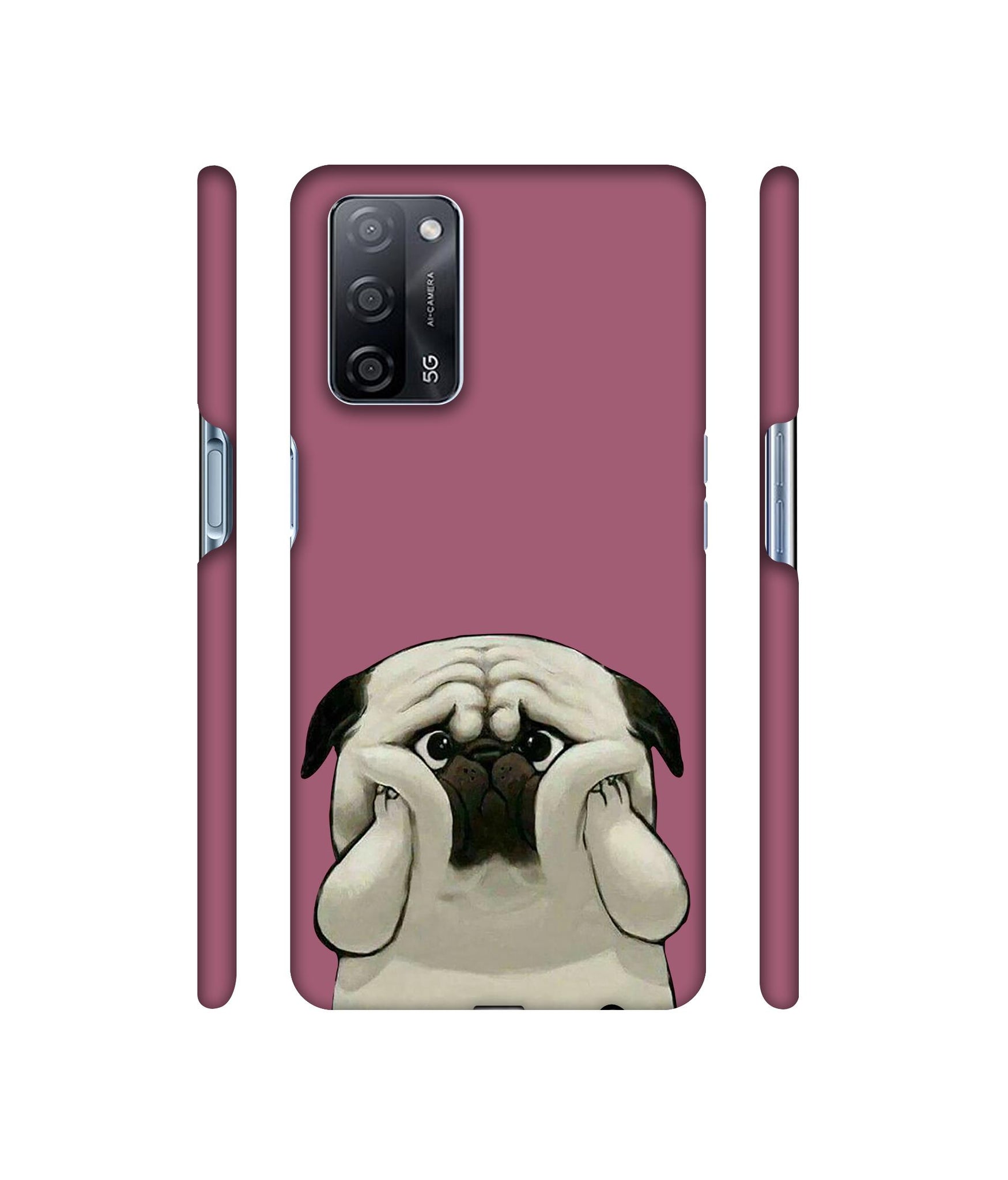 Pot Dog Purple Colour Designer Hard Back Cover for Oppo A53s 5G