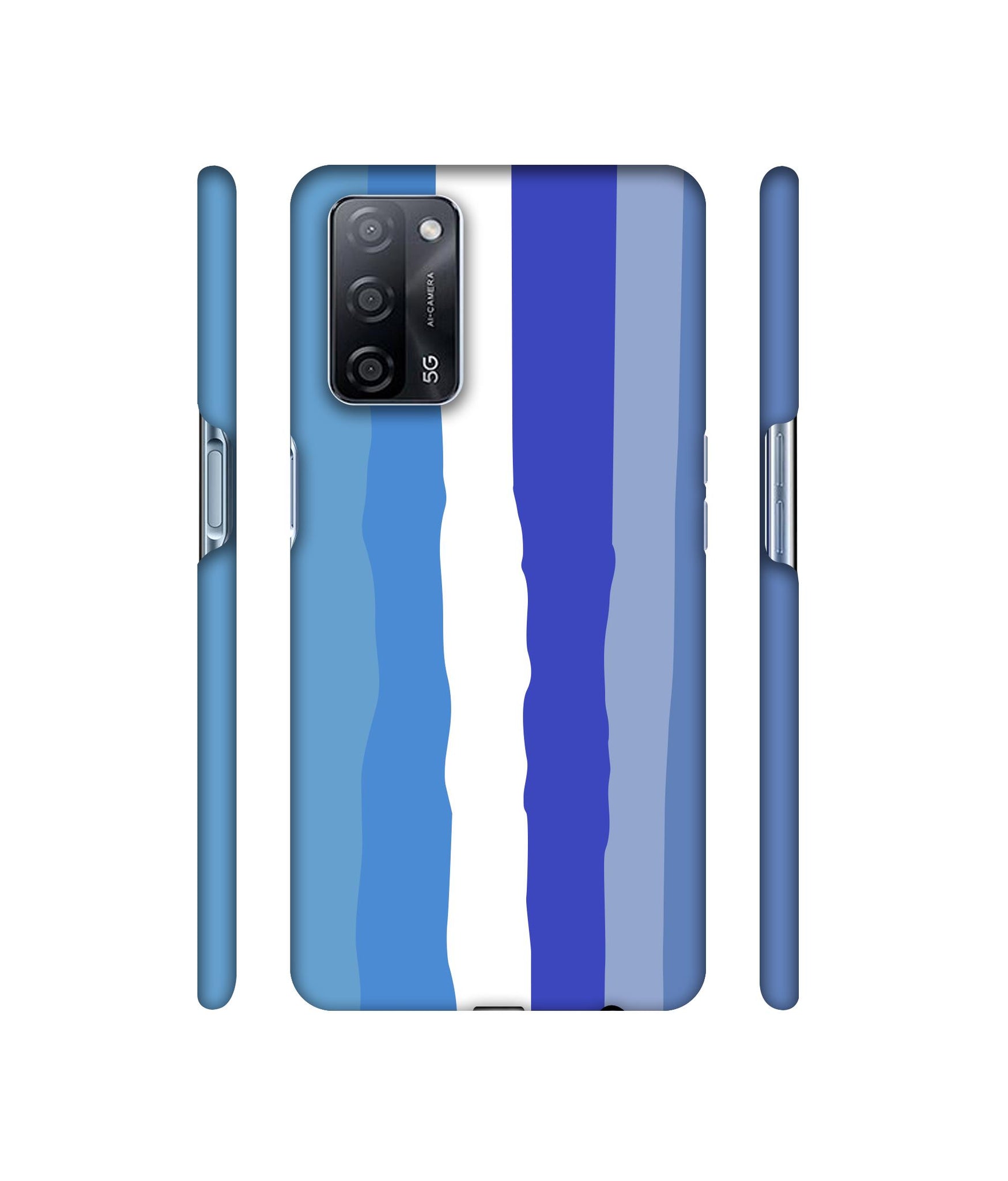 Blue Shade Rainbow Designer Hard Back Cover for Oppo A53s 5G