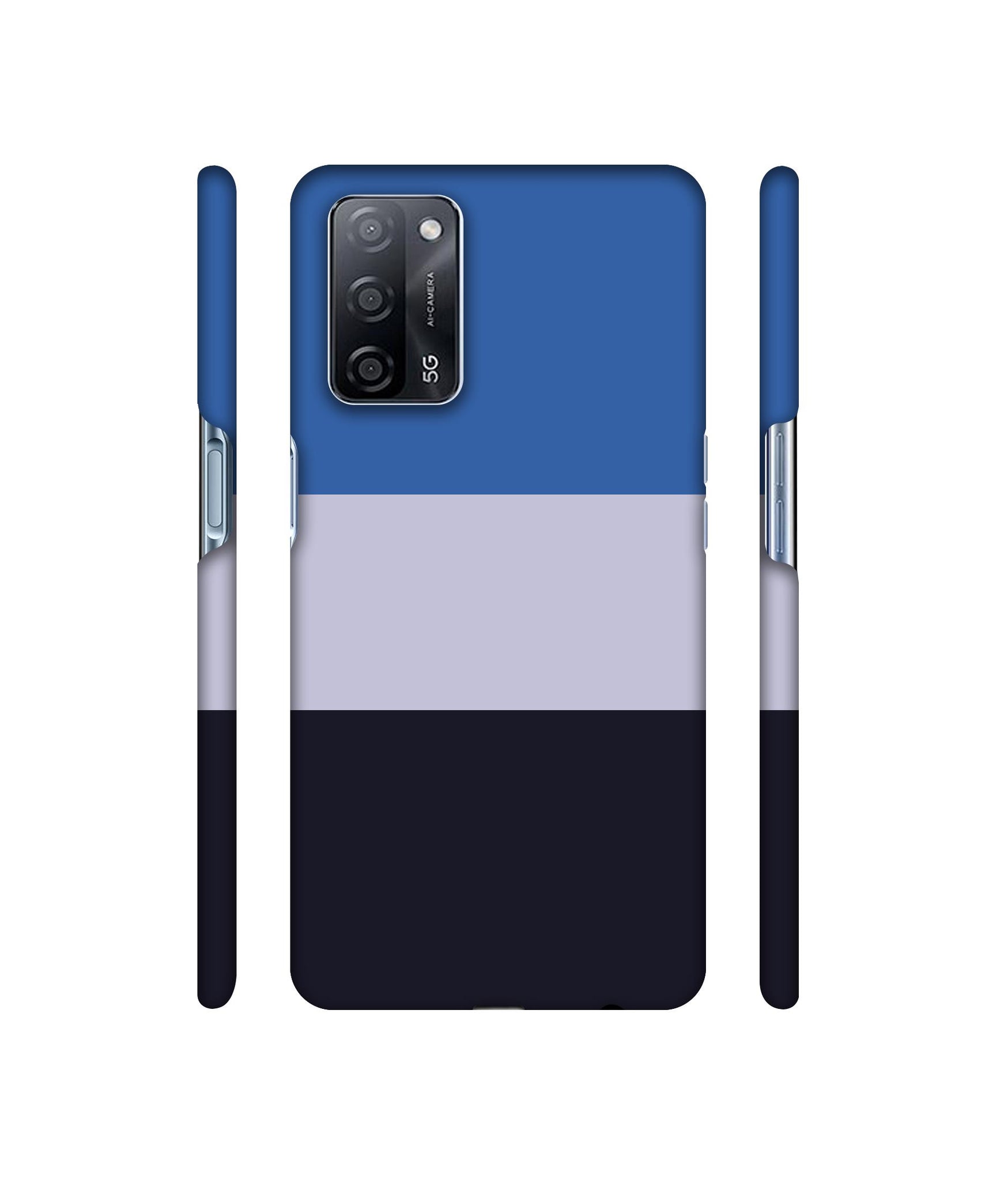 Three Colour Straps Designer Hard Back Cover for Oppo A53s 5G