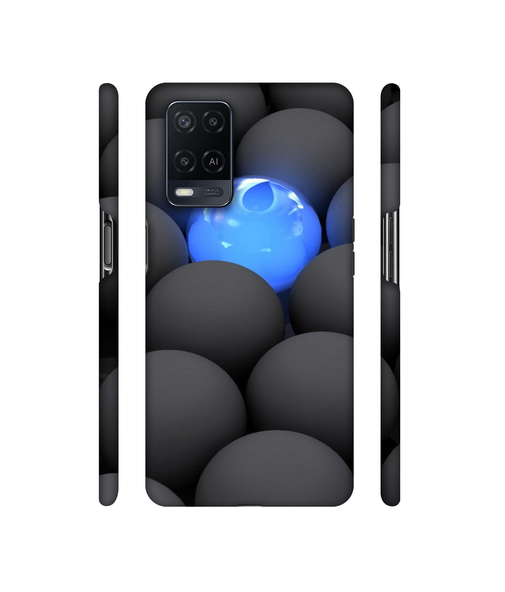Balls Dark Neon Sight Surface Designer Hard Back Cover for Oppo A54 4G