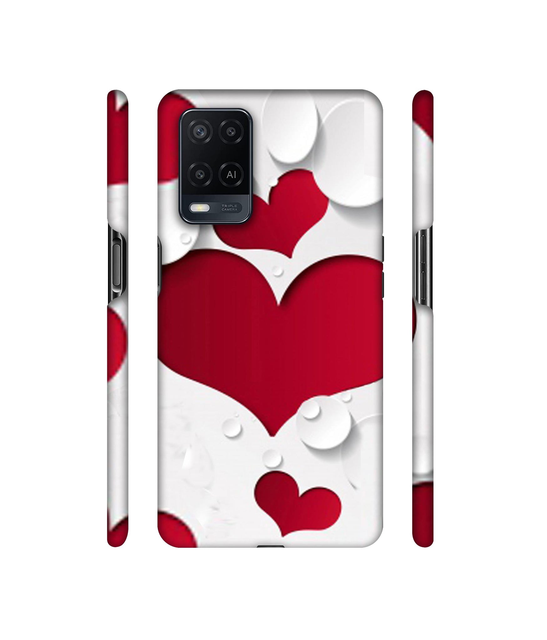 Multiple Hearts Designer Hard Back Cover for Oppo A54 4G