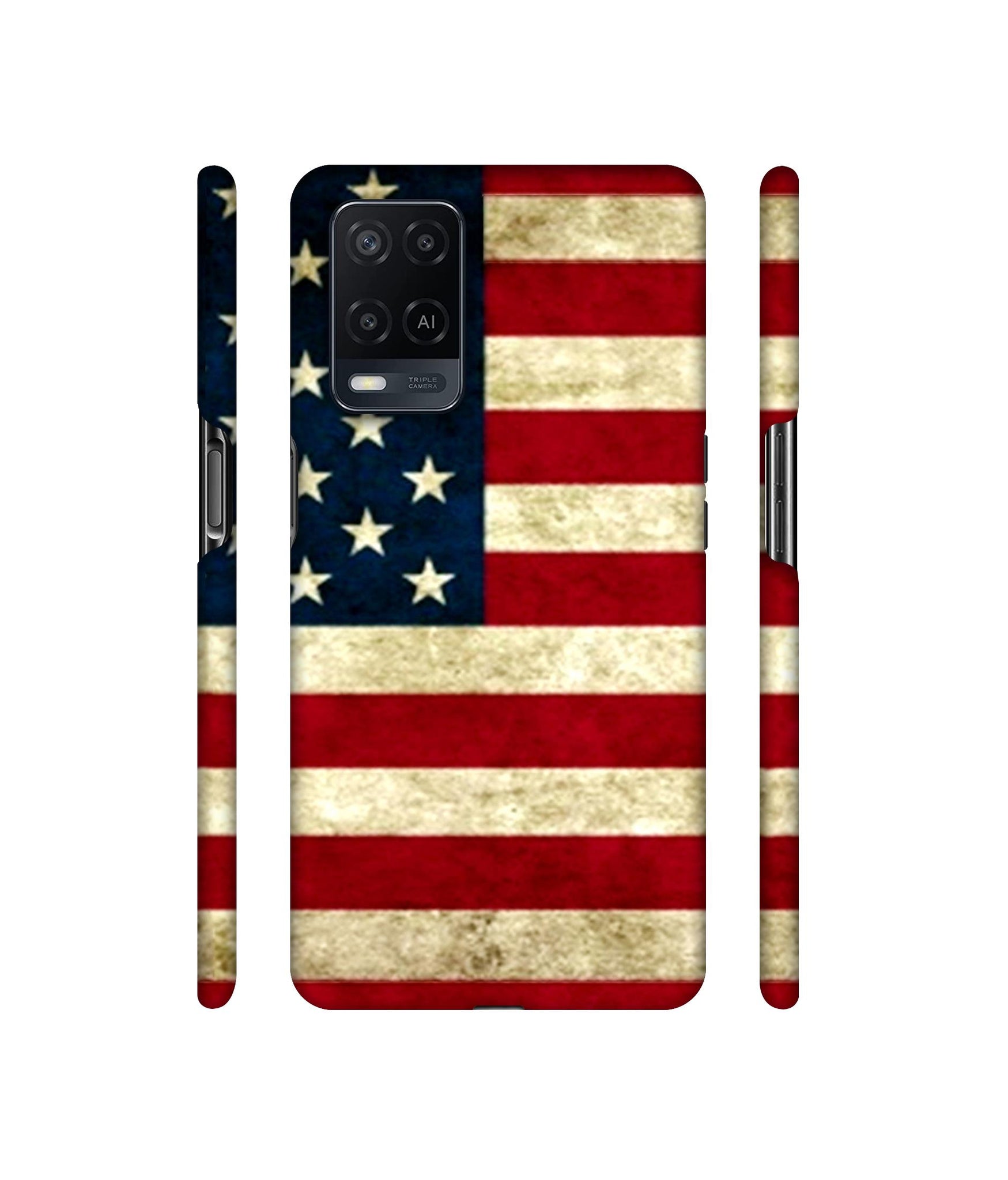 Multicoloured USA Flag Designer Hard Back Cover for Oppo A54 4G