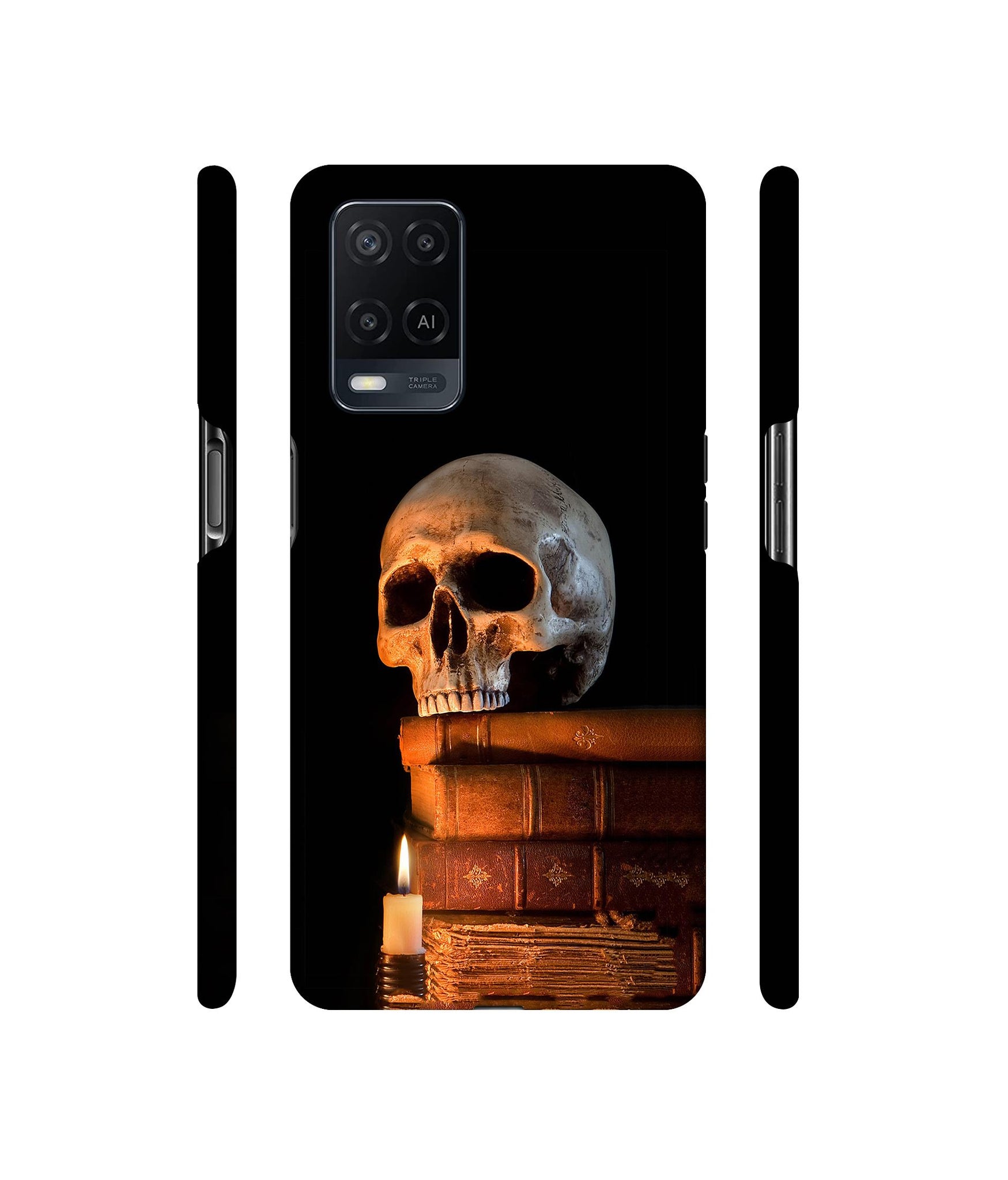 Skull Magic Candles Books Designer Hard Back Cover for Oppo A54 4G