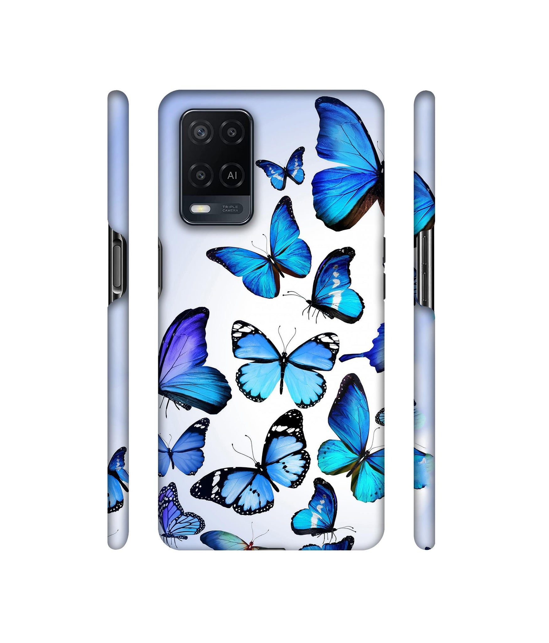 Colorful Flying Butterfly Designer Hard Back Cover for Oppo A54 4G