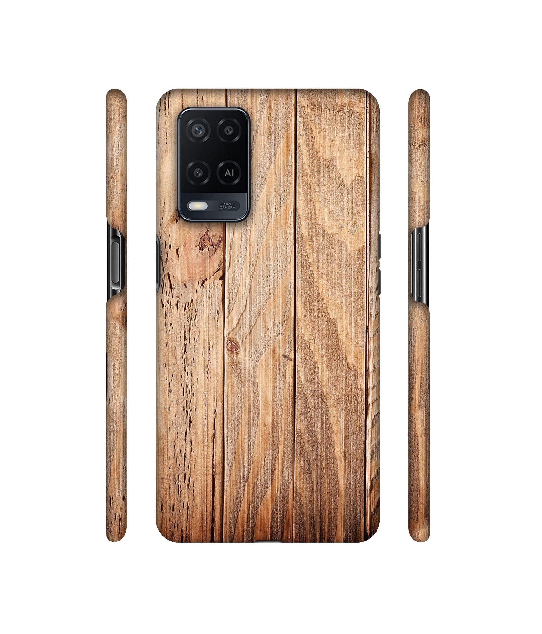 Wooden Texture Designer Hard Back Cover for Oppo A54 4G