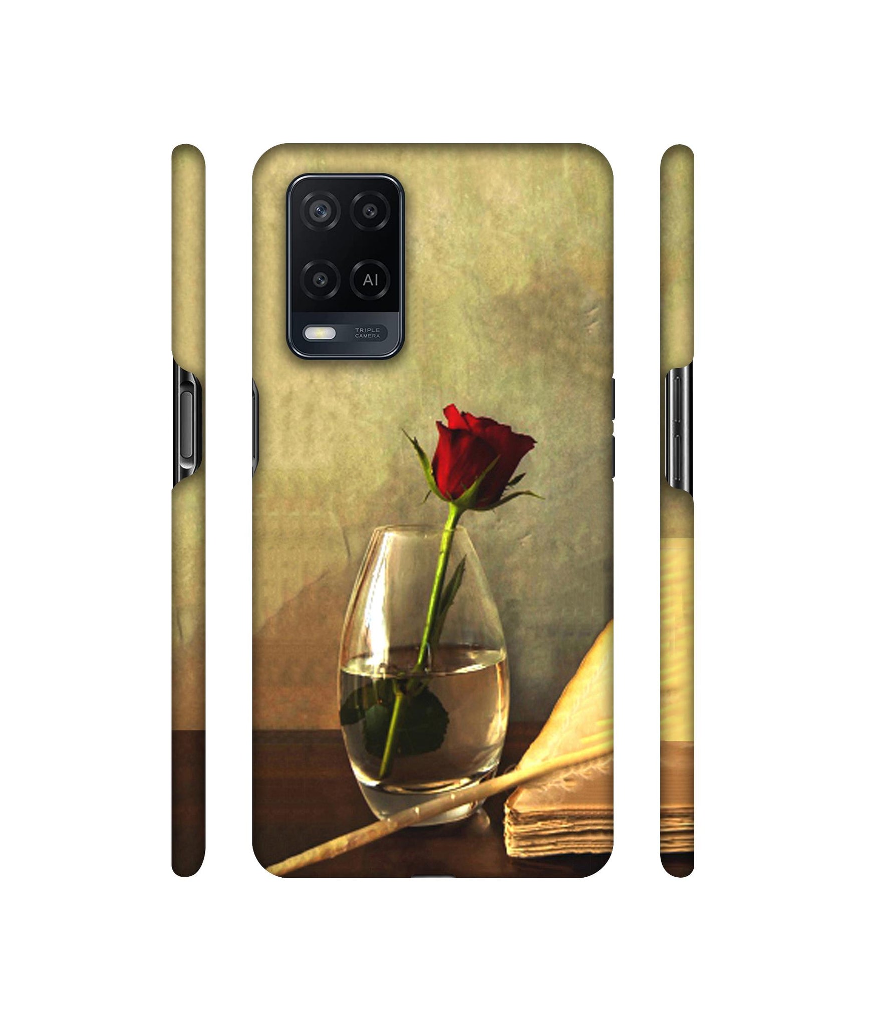 Red Rose in Glass Designer Hard Back Cover for Oppo A54 4G