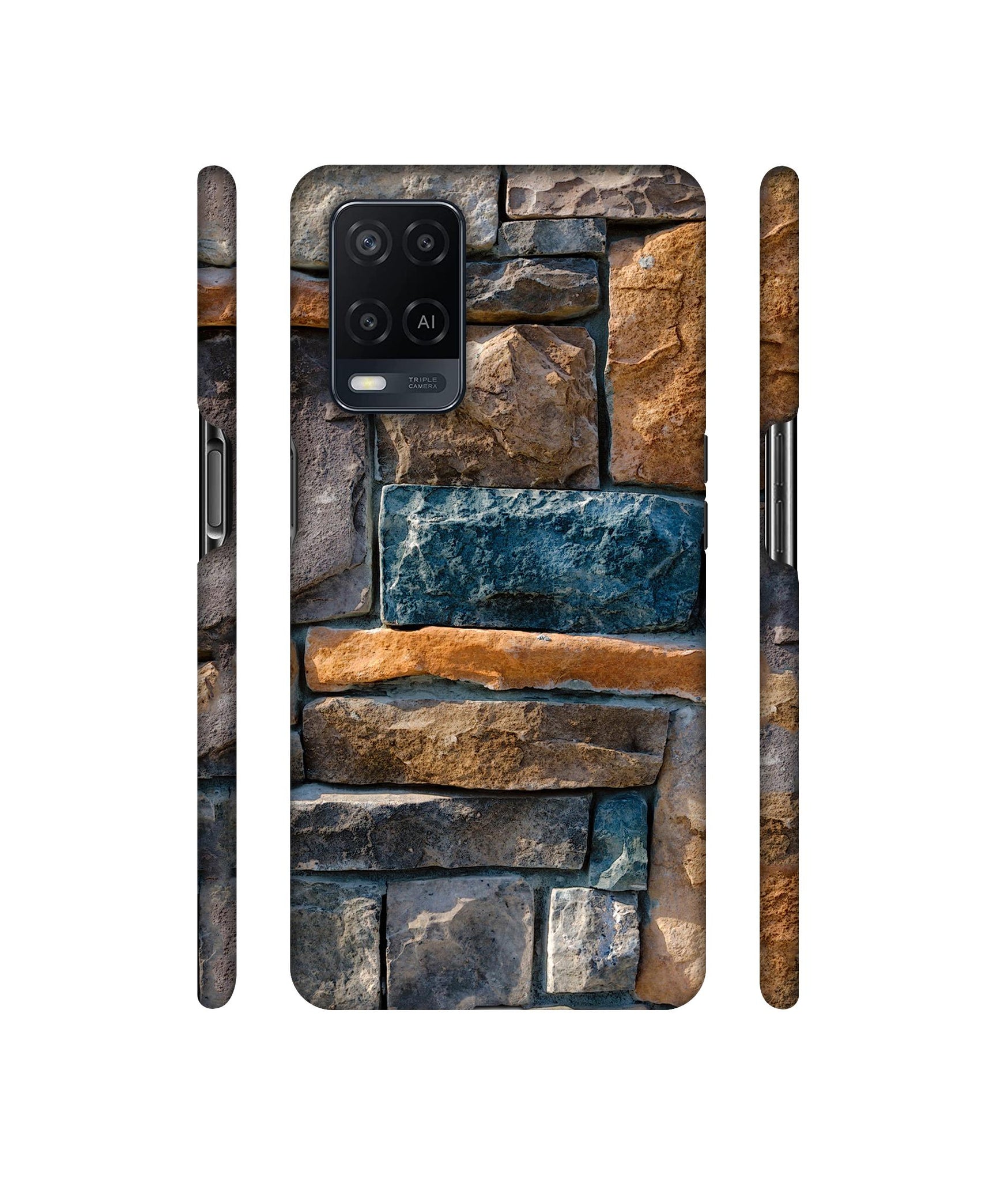 Decorative Stone Cladding Designer Hard Back Cover for Oppo A54 4G