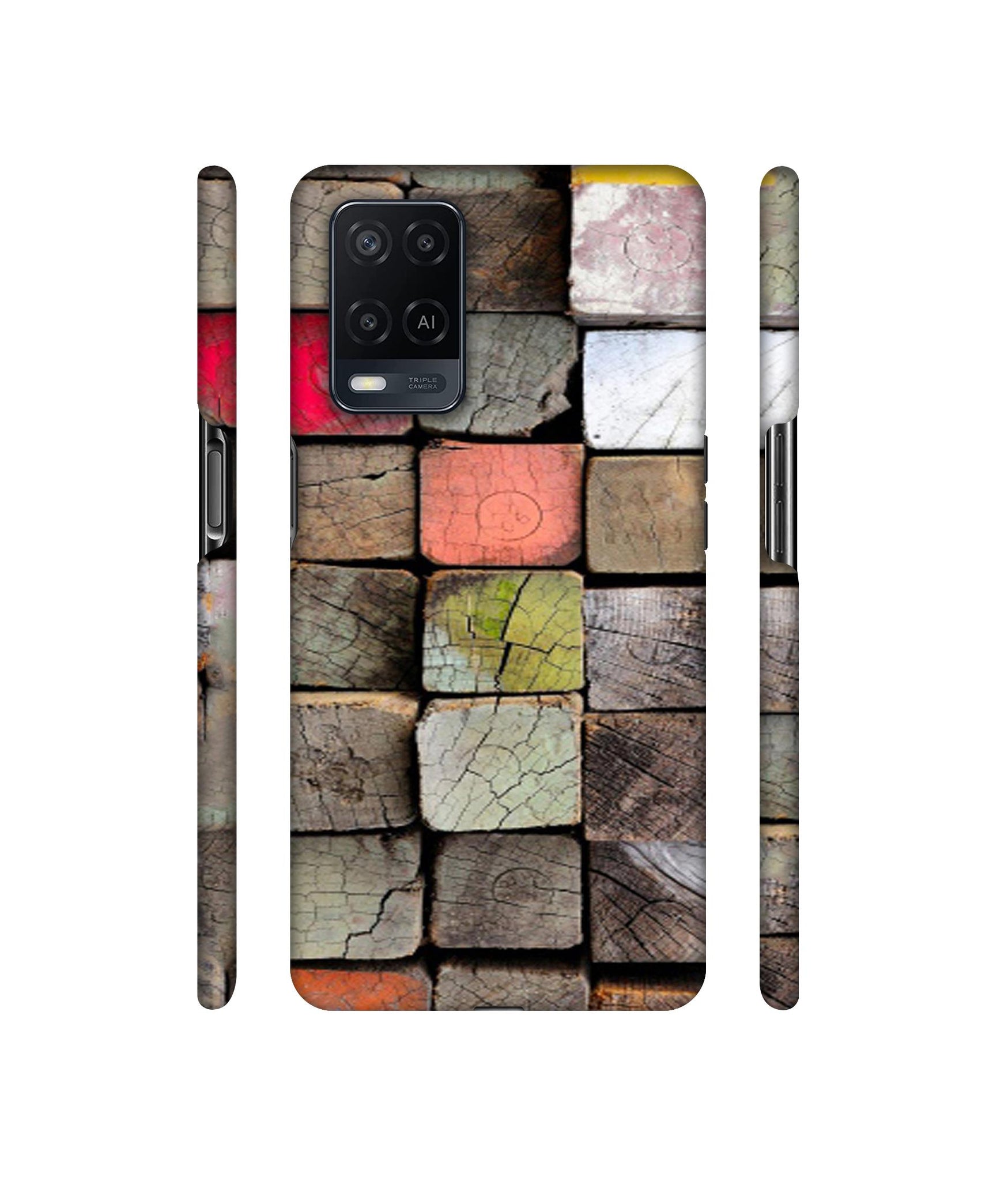 Wood Lumber Paint Designer Hard Back Cover for Oppo A54 4G
